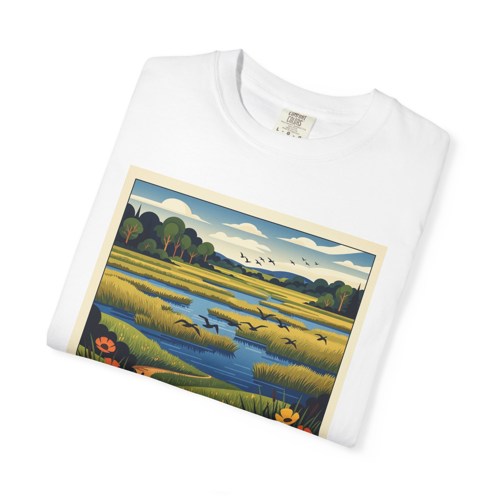 Big Stone National Wildlife Refuge WPA Style Unisex T-shirt - Image 3