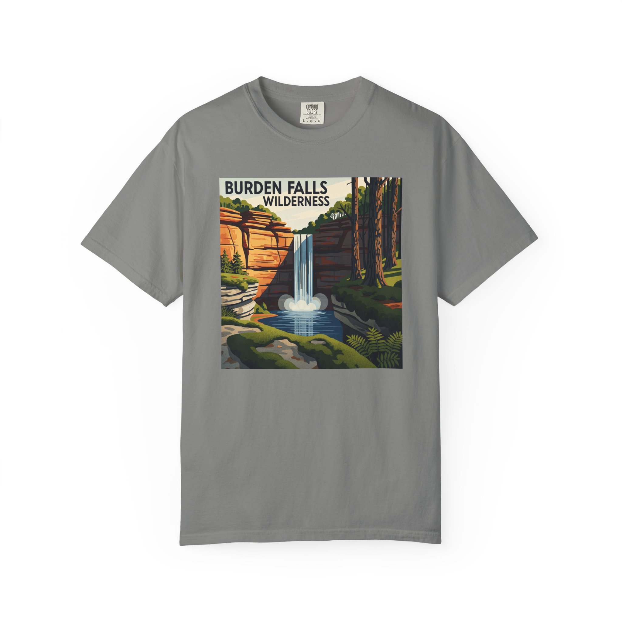Burden Falls Wilderness WPA Style Unisex T-shirt - Image 7