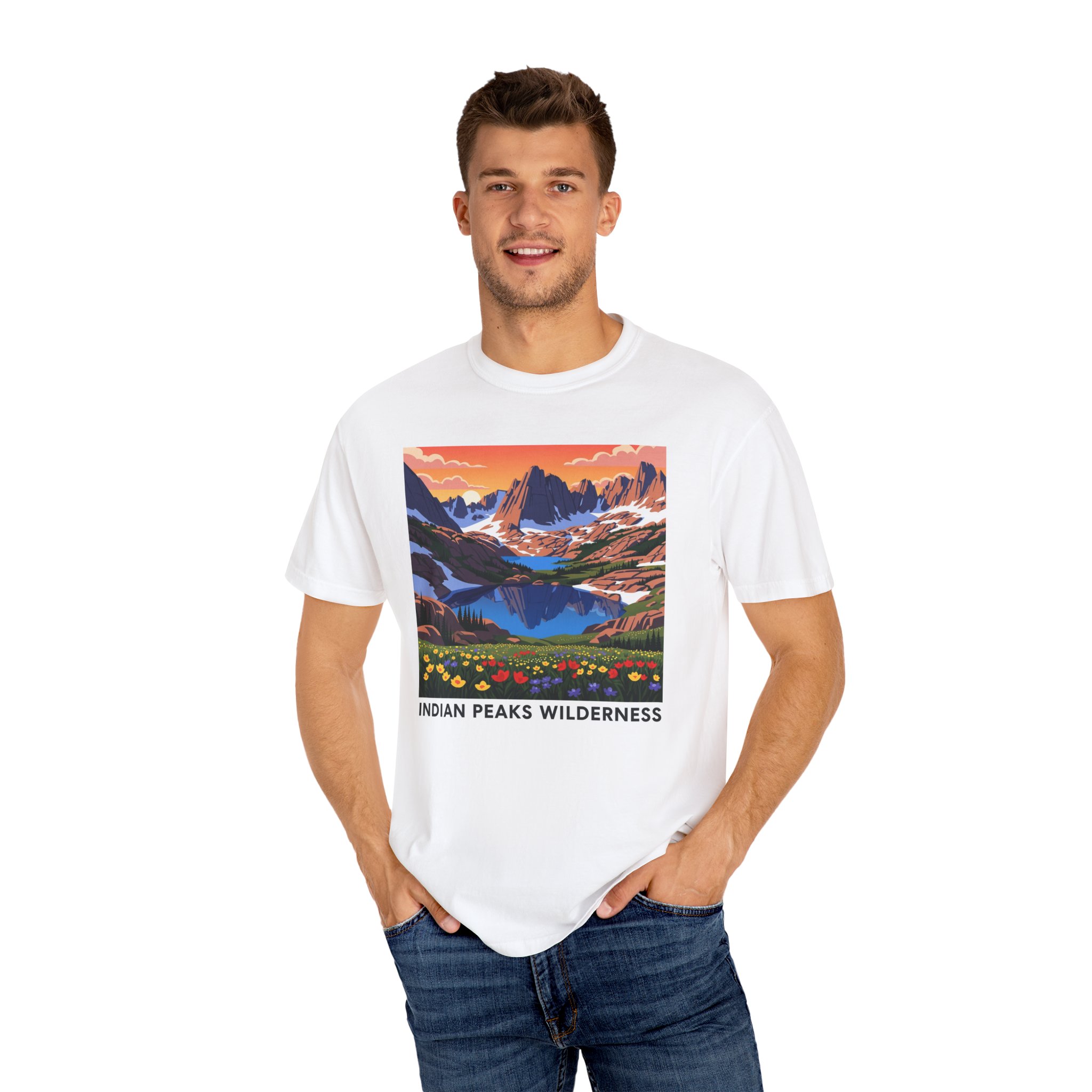 Indian Peaks Wilderness WPA Style Unisex T-shirt - Image 4