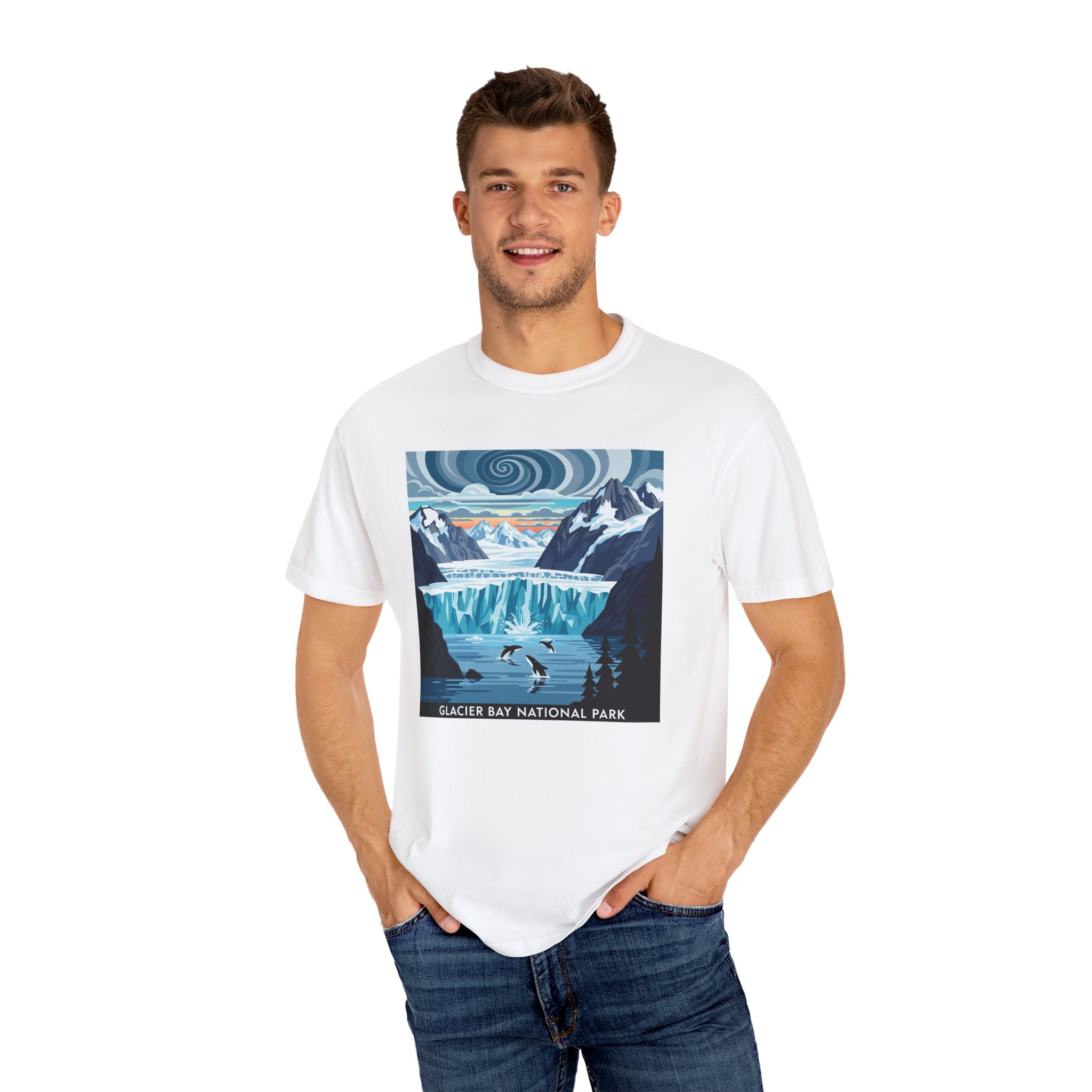 Glacier Bay National Park WPA Style Unisex T-shirt - Image 4