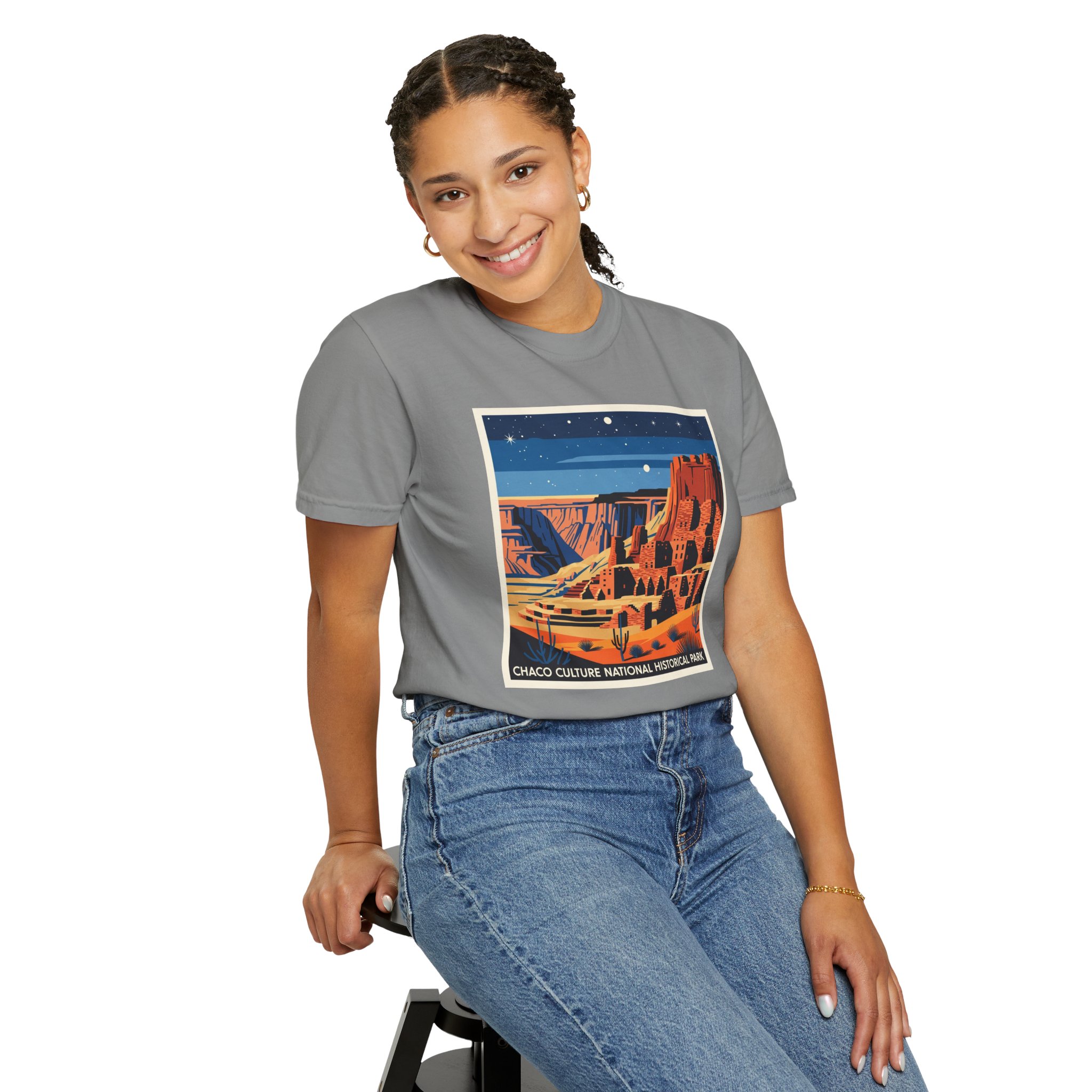 Chaco Culture National Historical Park WPA Style Unisex T-shirt - Image 11