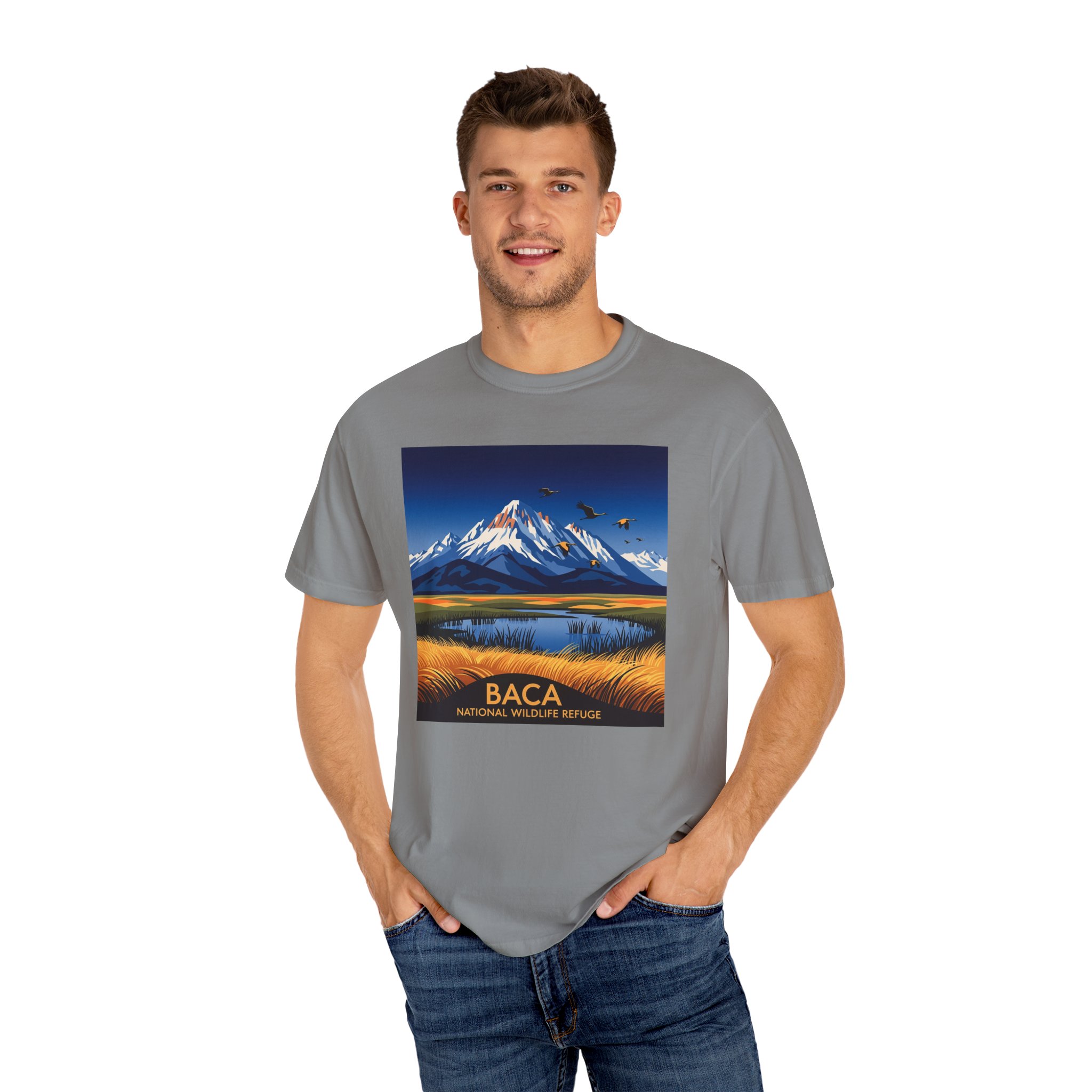 Baca National Wildlife Refuge WPA Style Unisex T-shirt - Image 10