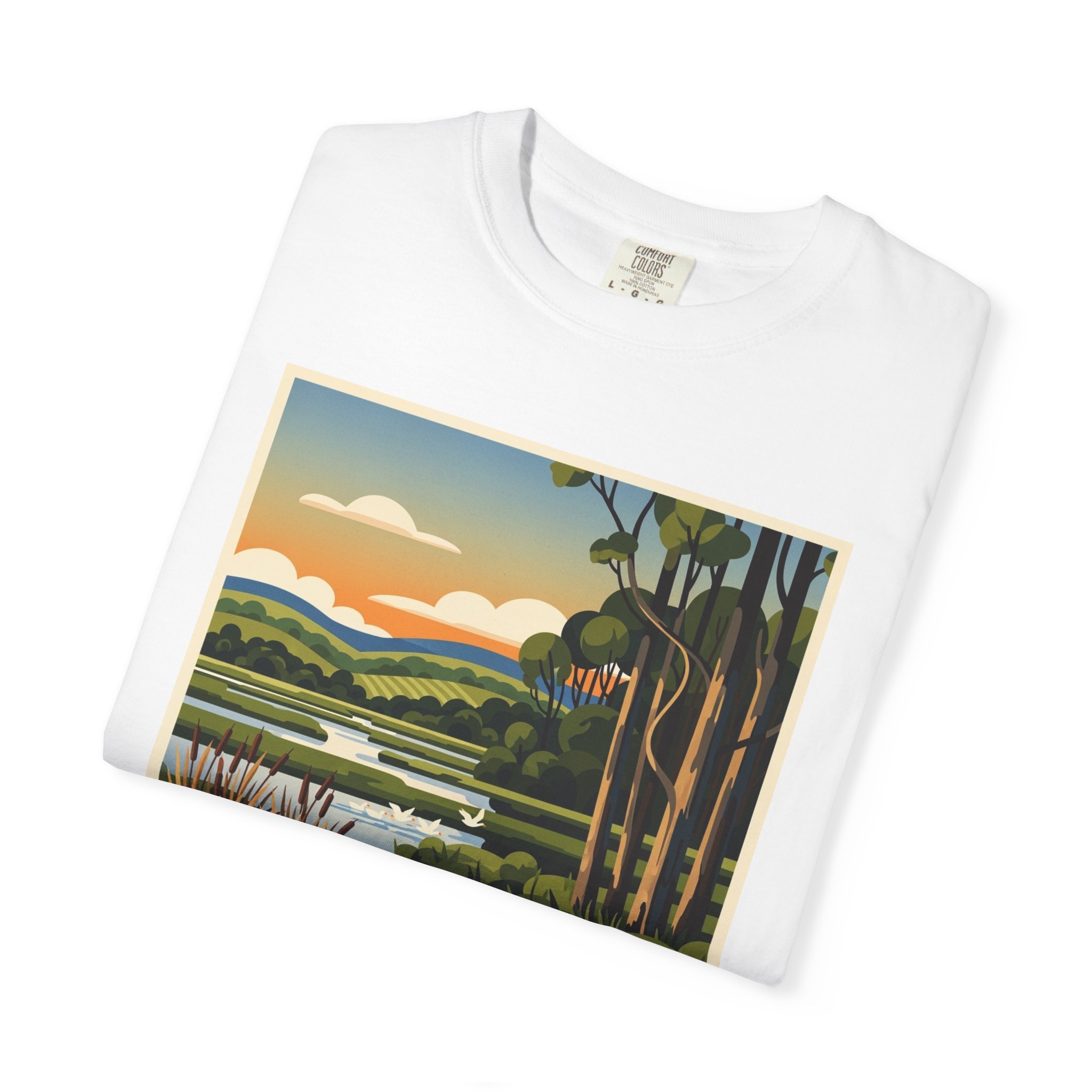 Erie National Wildlife Refuge WPA Style Unisex T-shirt - Image 3