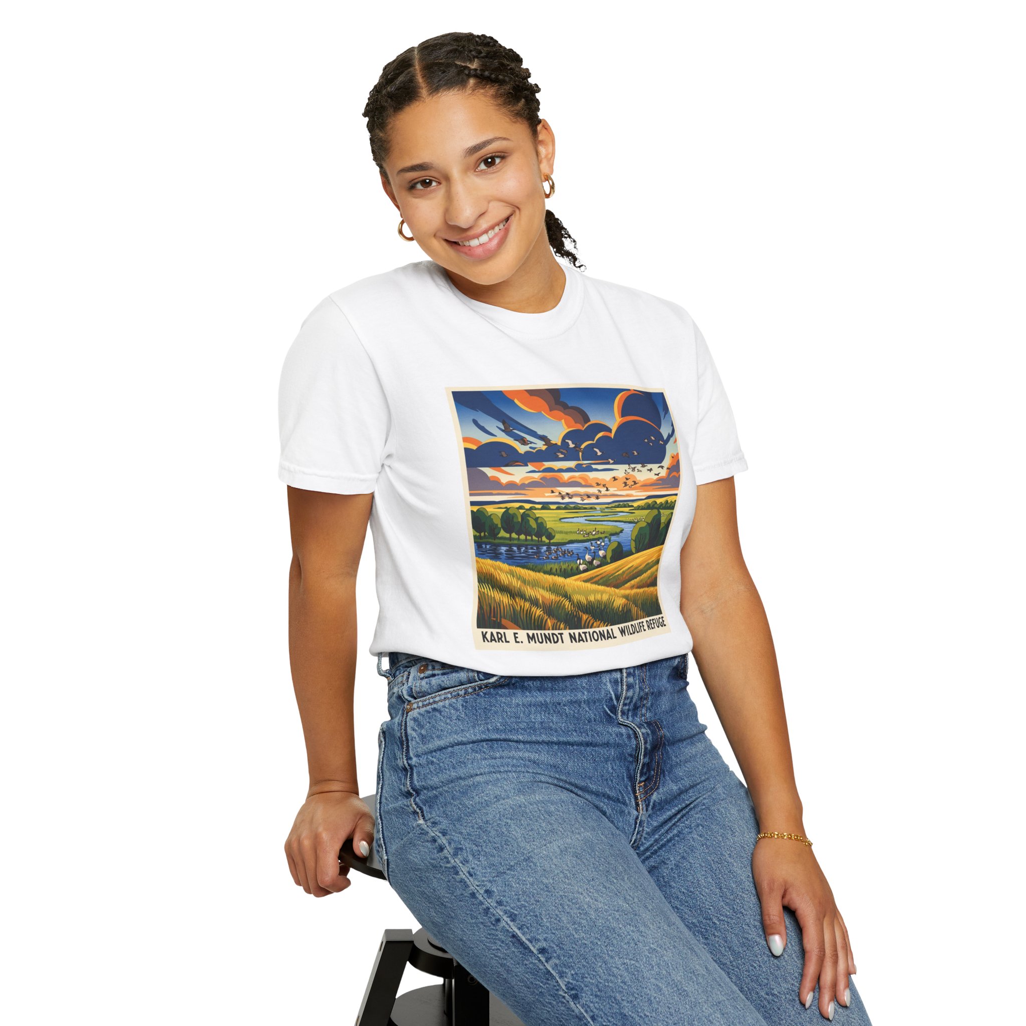 Karl E. Mundt National Wildlife Refuge WPA Style Unisex T-shirt - Image 5