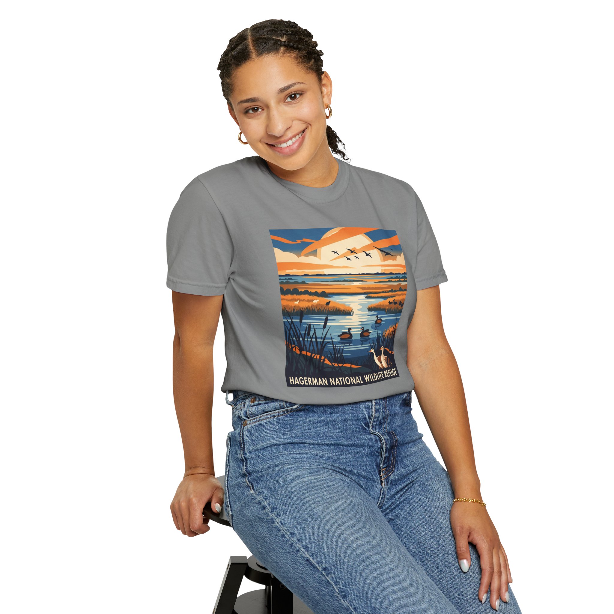 Hagerman National Wildlife Refuge WPA Style Unisex T-shirt - Image 11