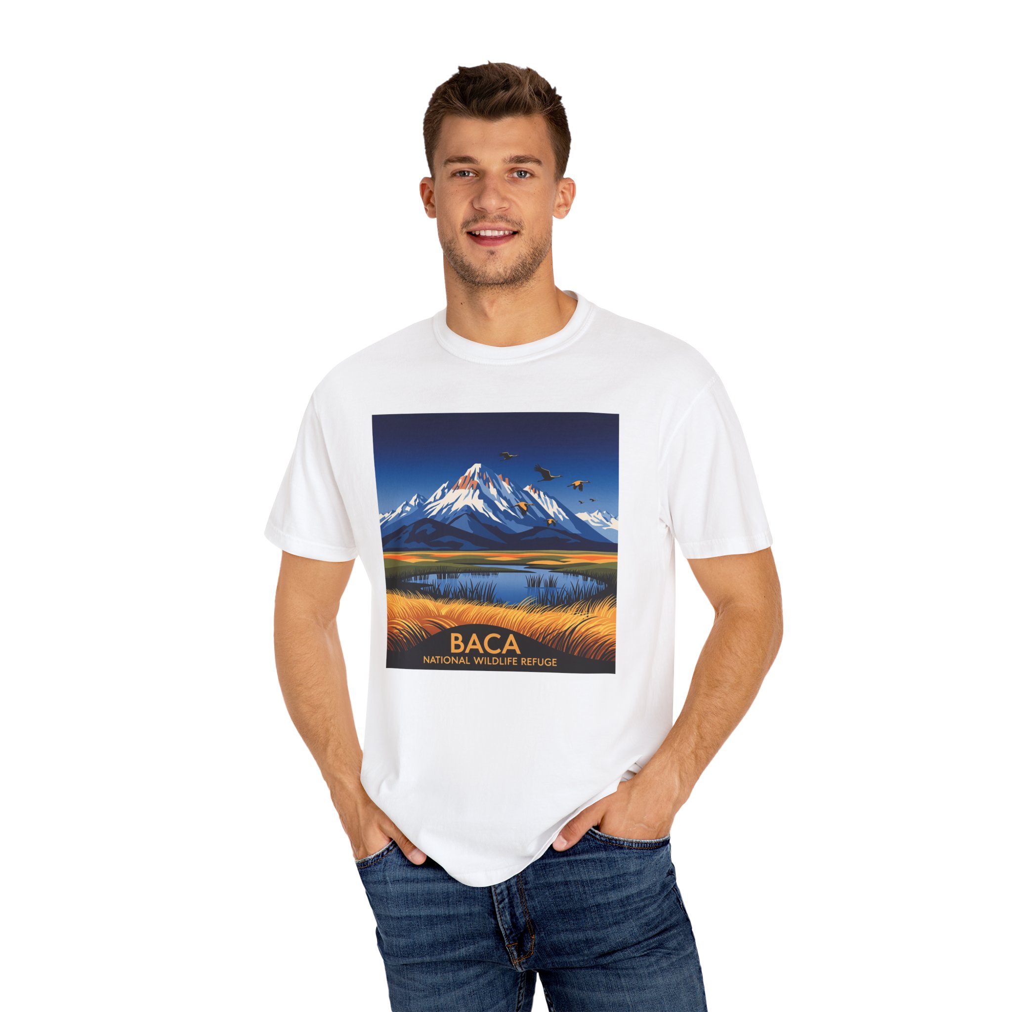Baca National Wildlife Refuge WPA Style Unisex T-shirt - Image 4