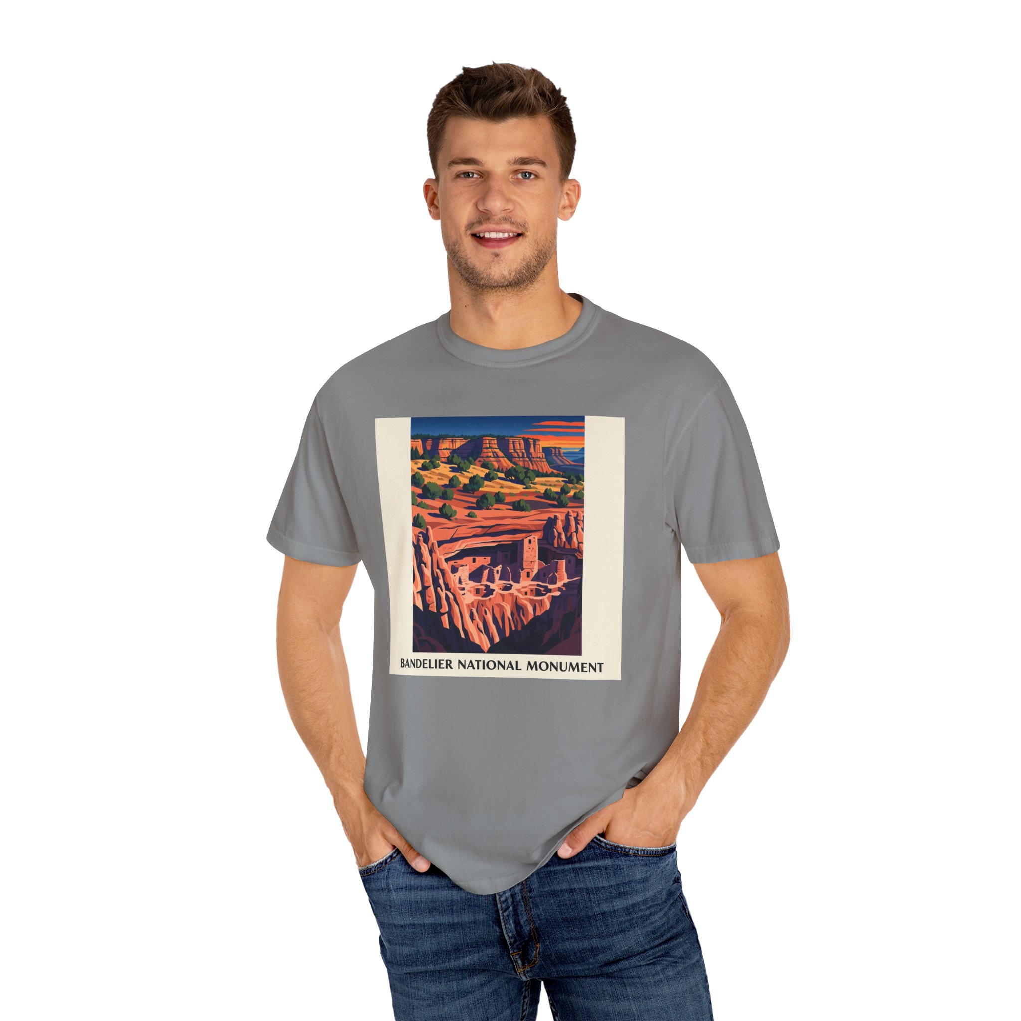 Bandelier National Monument WPA Style Unisex T-shirt - Image 10