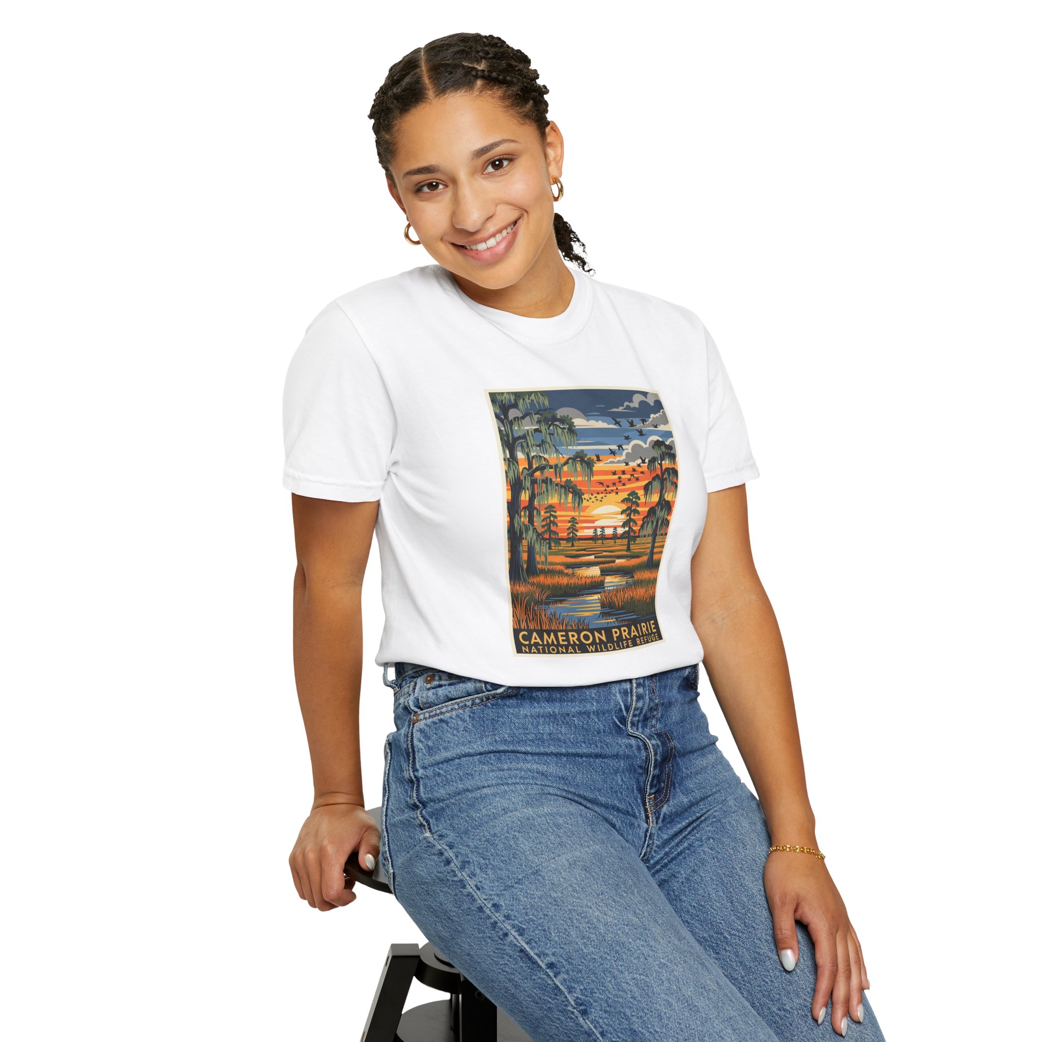 Cameron Prairie National Wildlife Refuge WPA Style Unisex T-shirt - Image 5