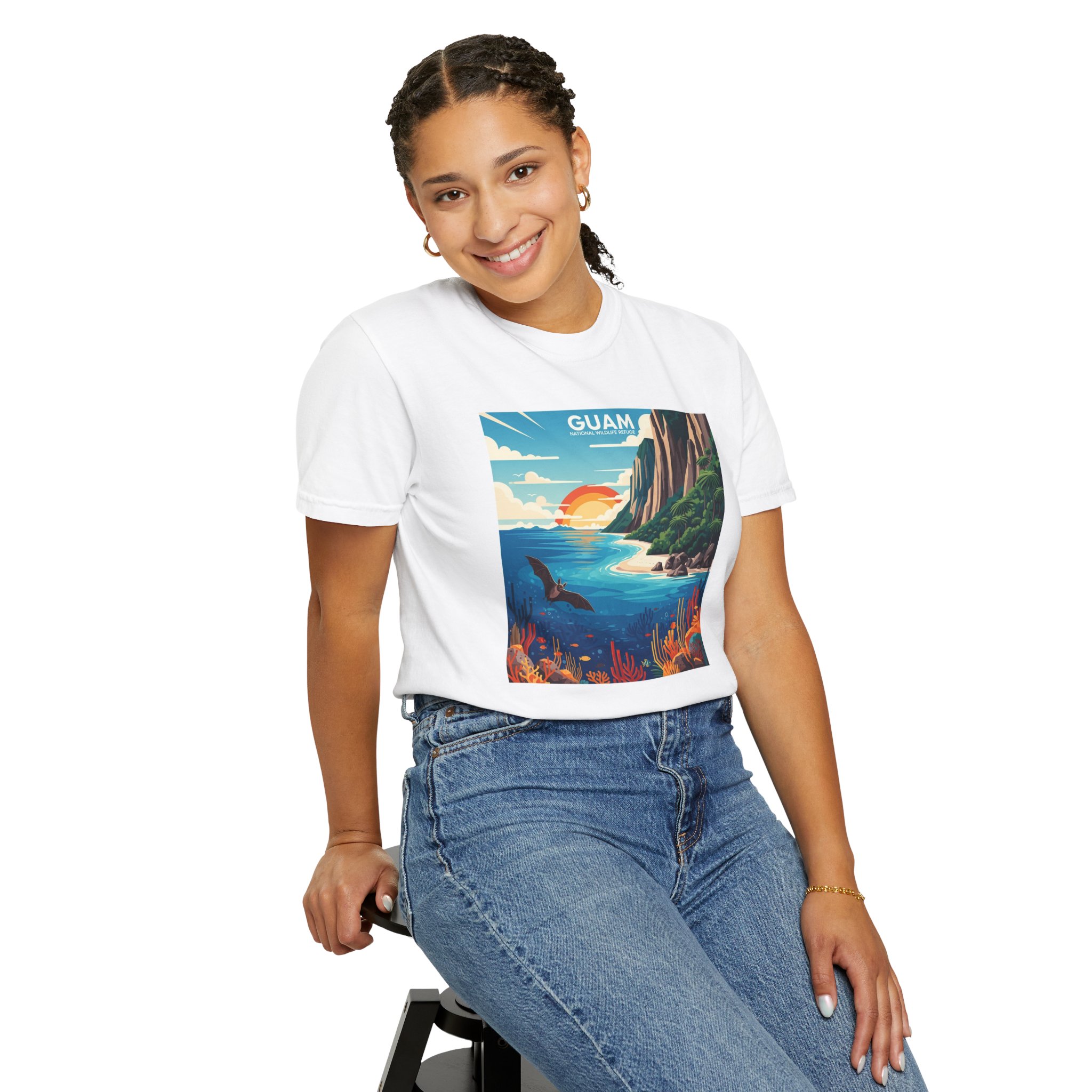 Guam National Wildlife Refuge WPA Style Unisex T-shirt - Image 5