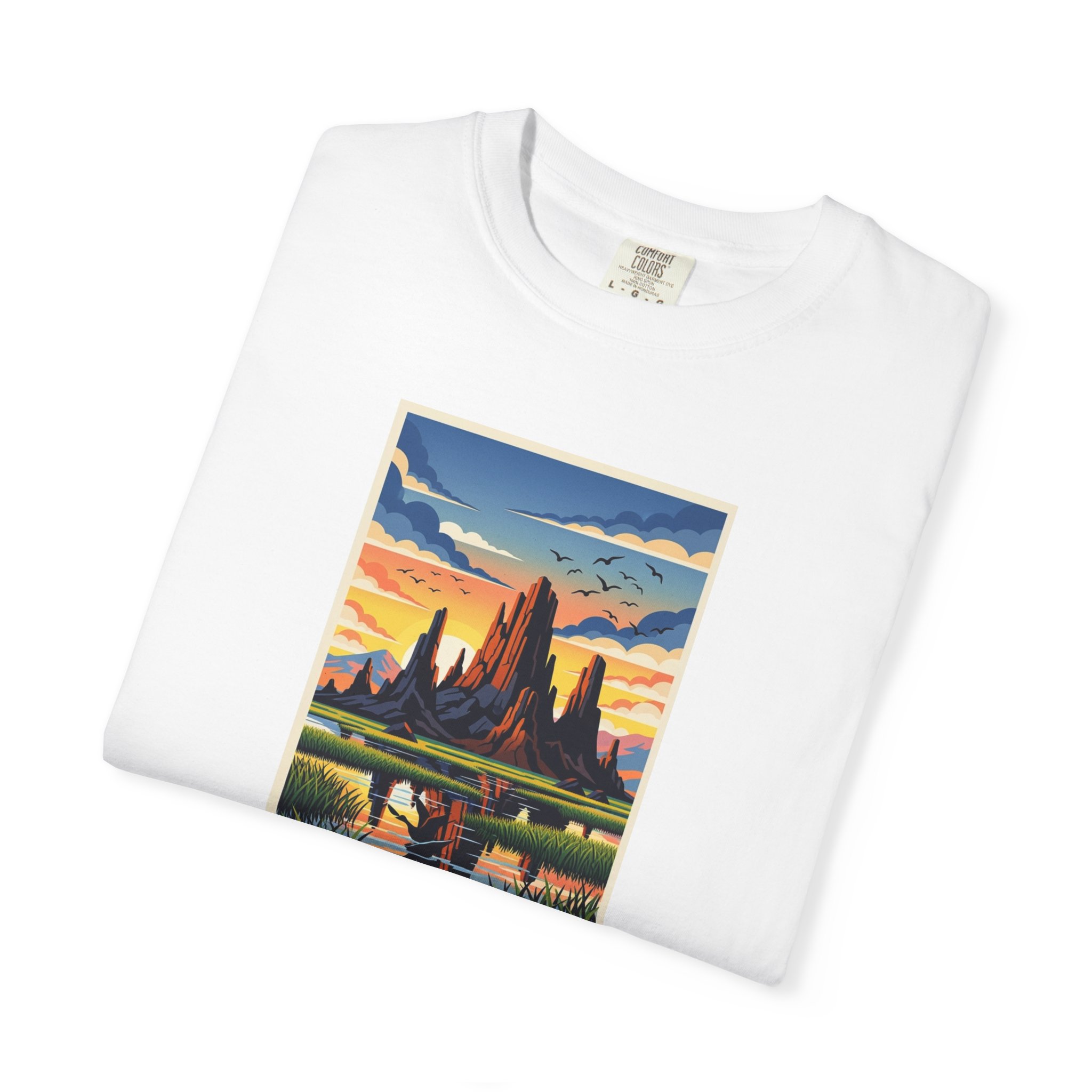 Castle Rock National Wildlife Refuge WPA Style Unisex T-shirt - Image 3