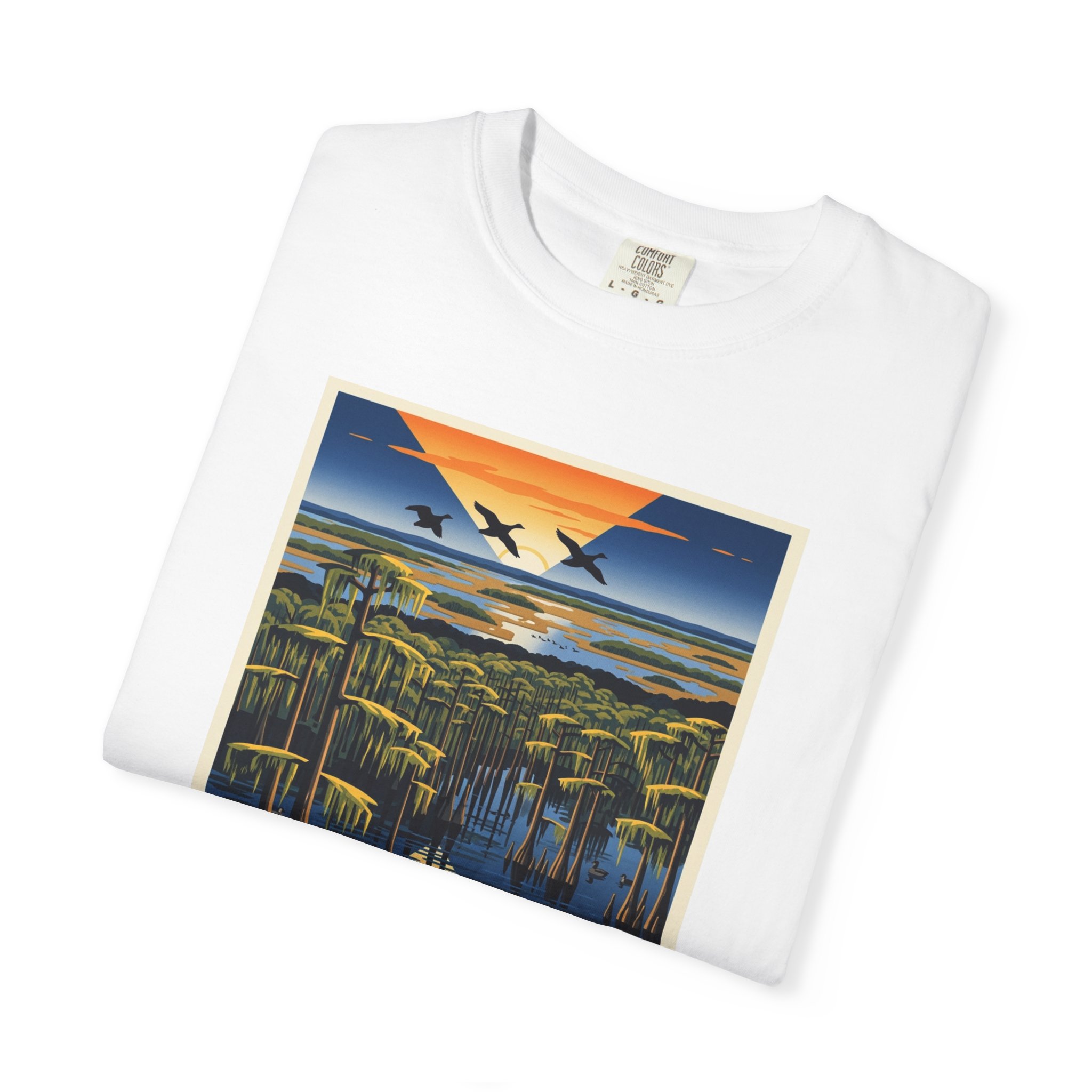 Big Lake National Wildlife Refuge WPA Style Unisex T-shirt - Image 3