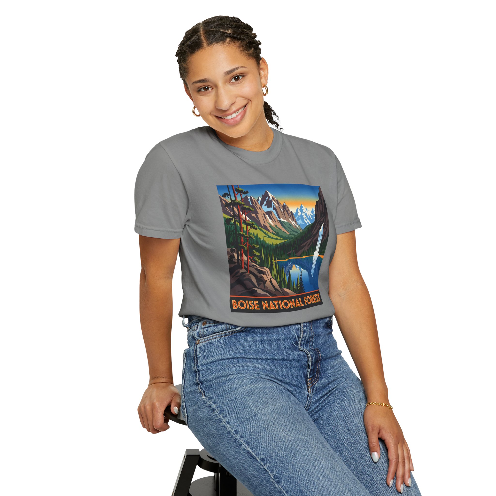 Boise National Forest WPA Style Unisex T-shirt - Image 11