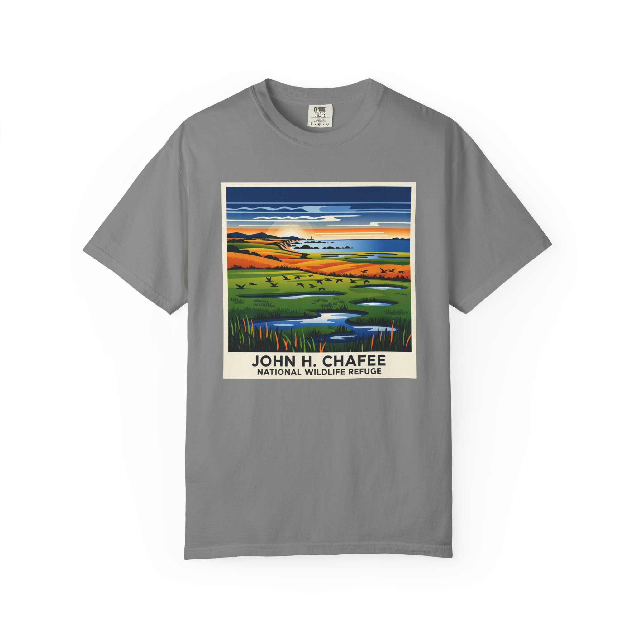 John H. Chafee National Wildlife Refuge WPA Style Unisex T-shirt - Image 7