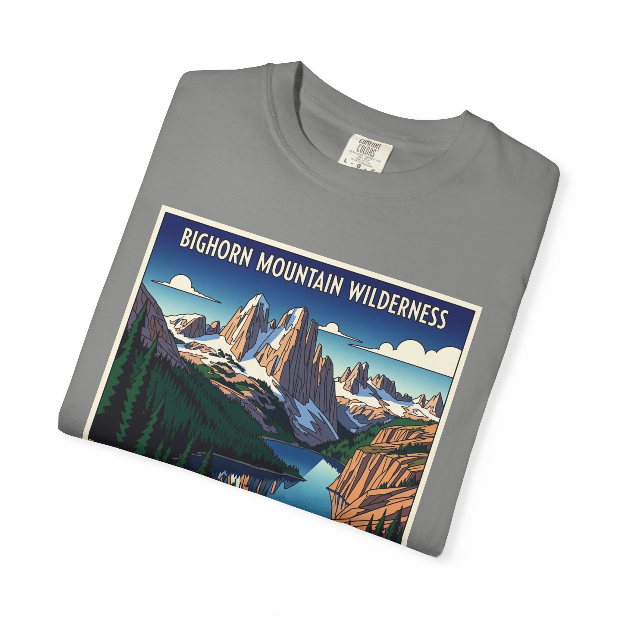 Bighorn Mountain Wilderness WPA Style Unisex T-shirt - Image 9