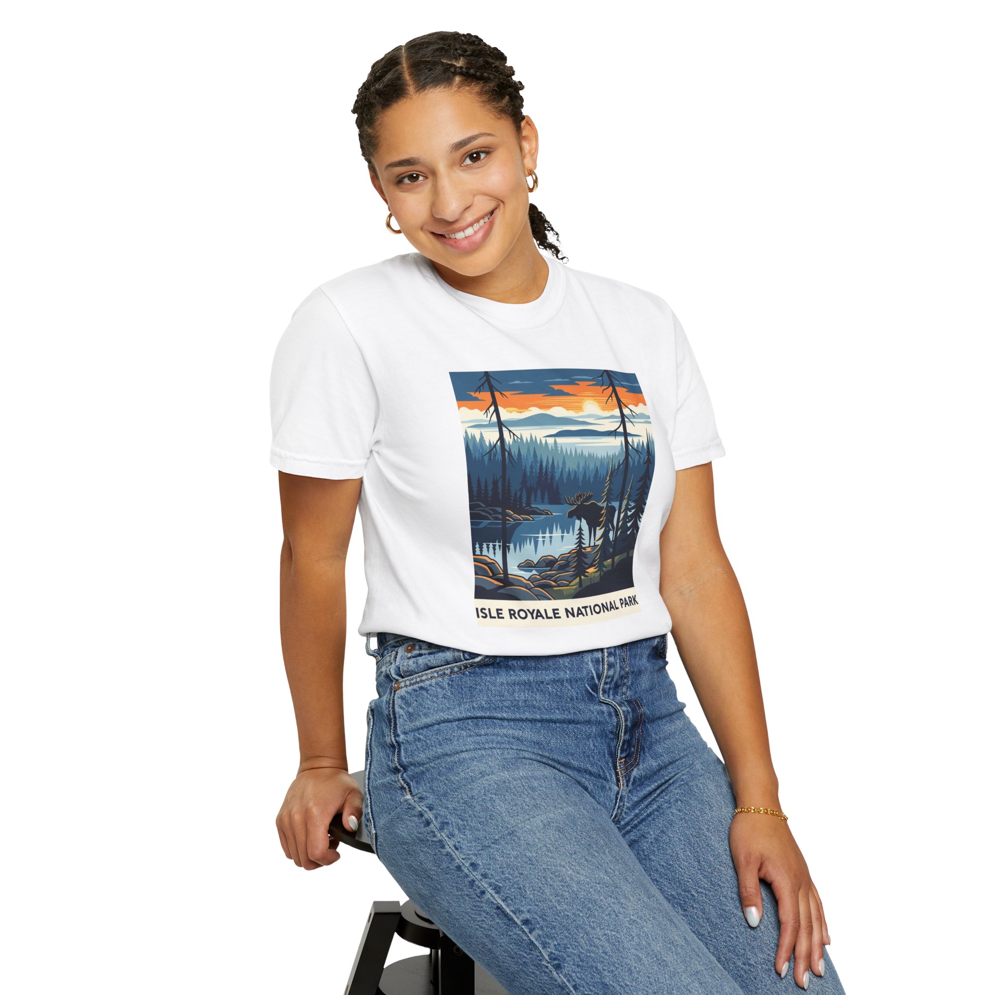 Isle Royale National Park WPA Style Unisex T-shirt - Image 5