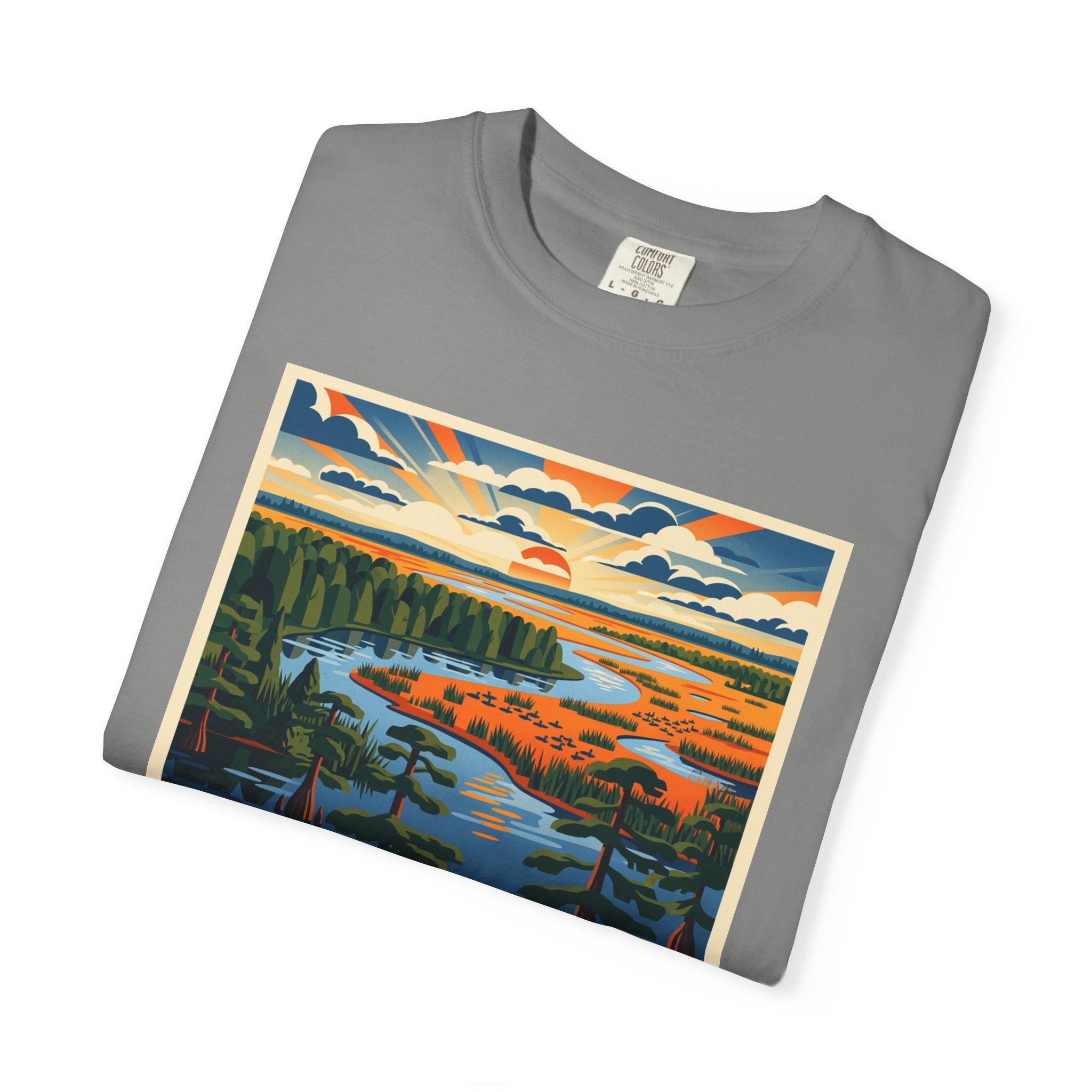 Chickasaw National Wildlife Refuge WPA Style Unisex T-shirt - Image 9