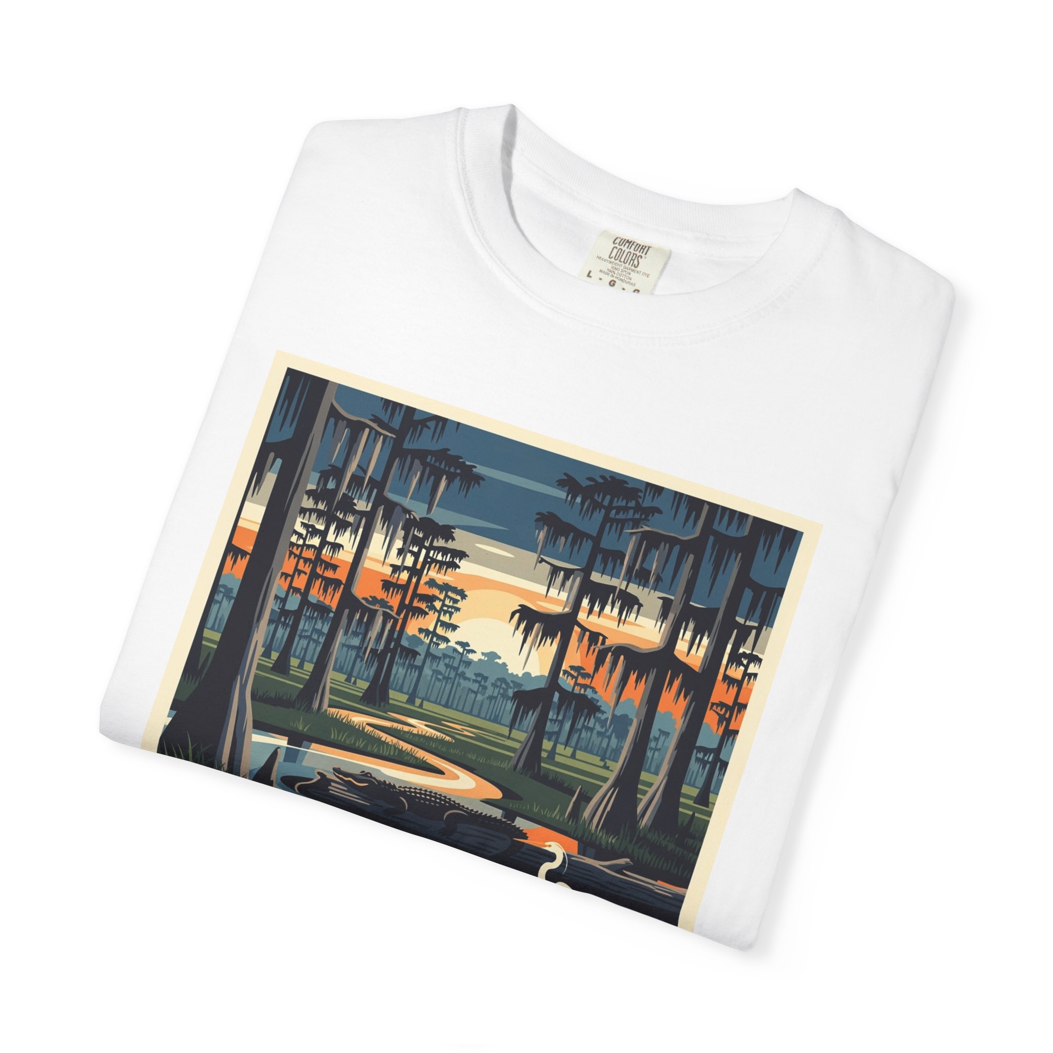 Atchafalaya National Wildlife Refuge WPA Style Unisex T-shirt - Image 3