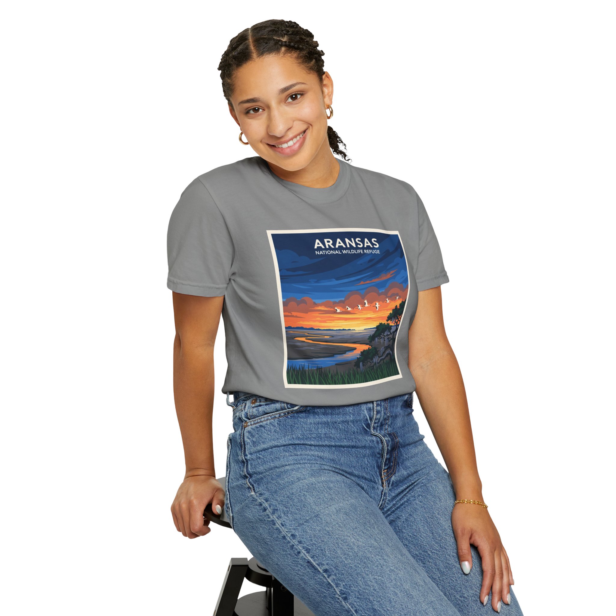 Aransas National Wildlife Refuge WPA Style Unisex T-shirt - Image 11