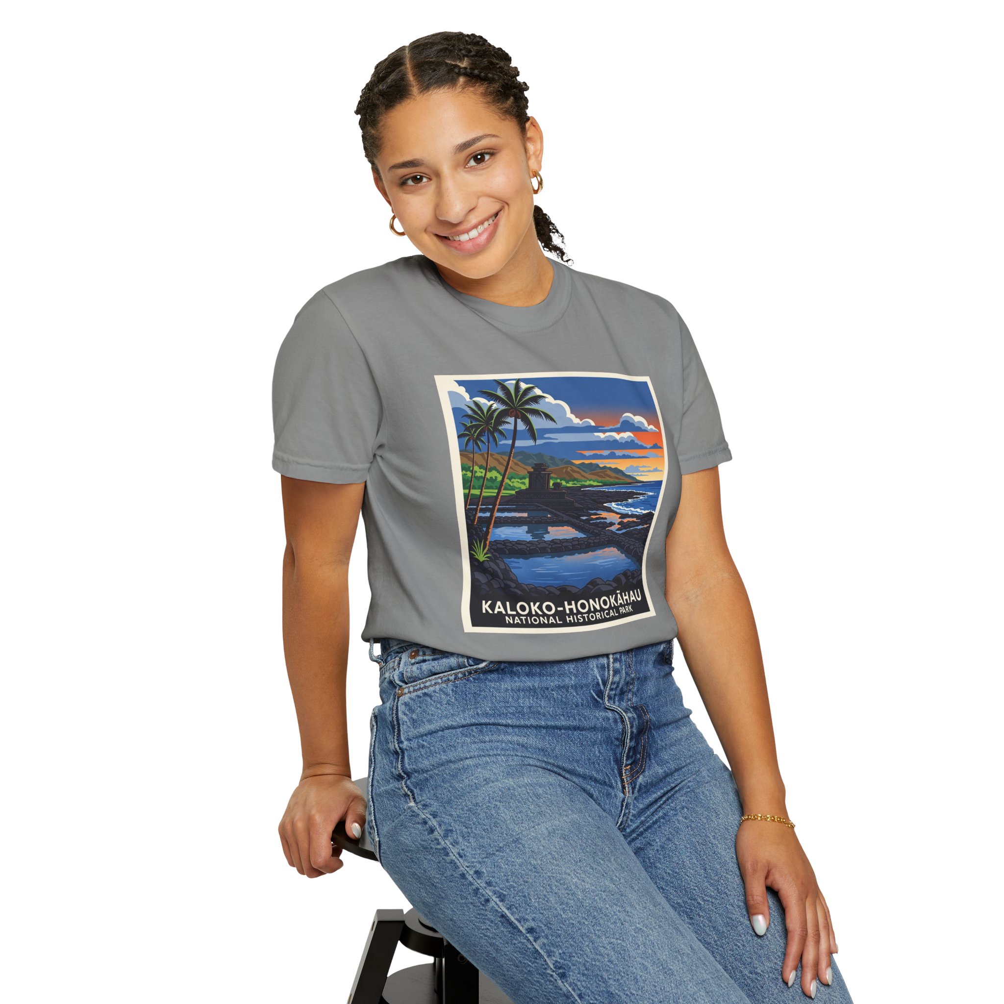 Kaloko–Honokōhau National Historical Park WPA Style Unisex T-shirt - Image 11