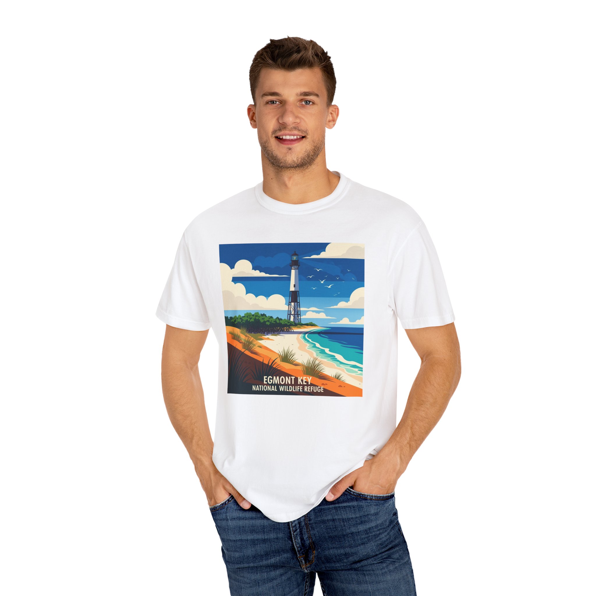 Egmont Key National Wildlife Refuge WPA Style Unisex T-shirt - Image 4