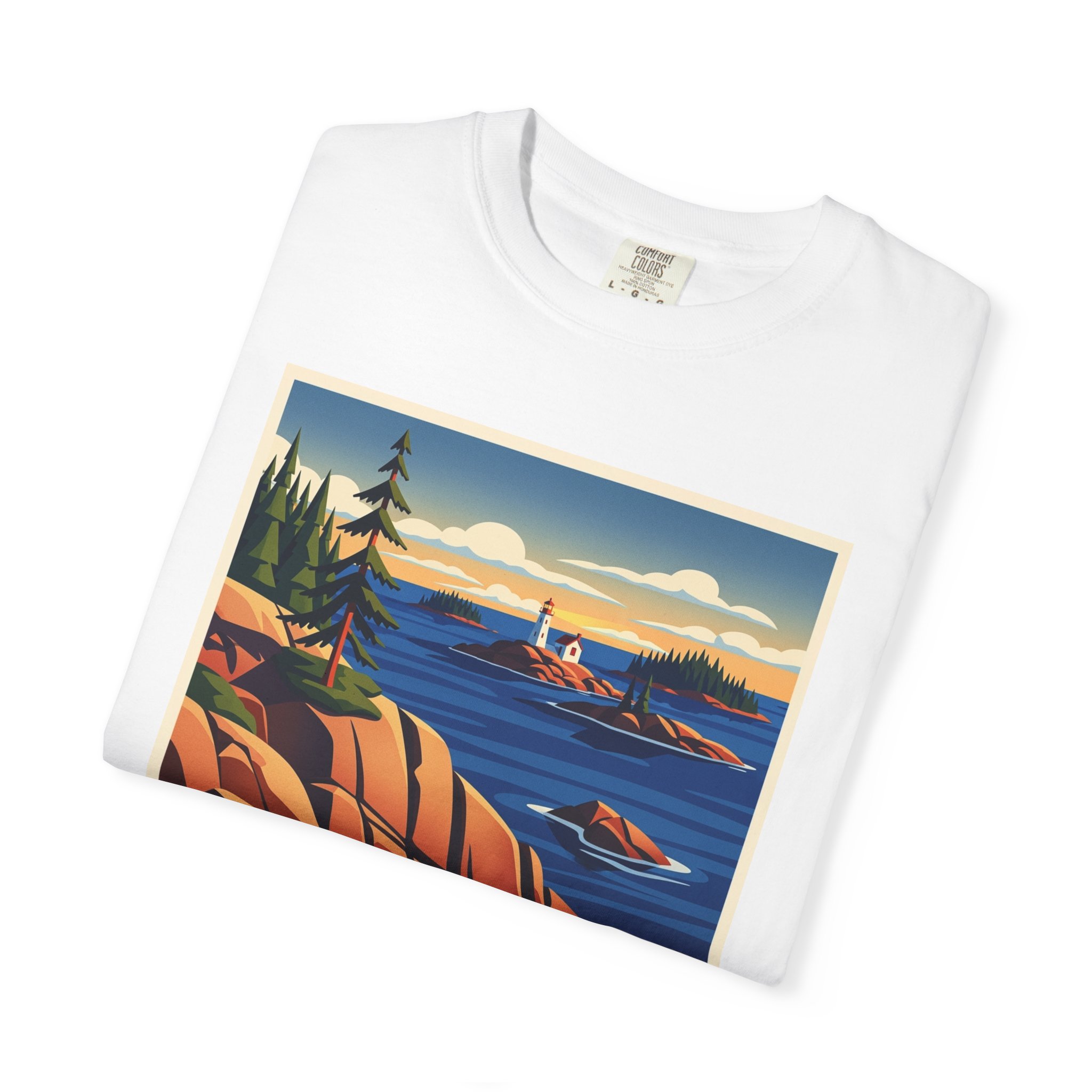 Huron Islands Wilderness WPA Style Unisex T-shirt - Image 3