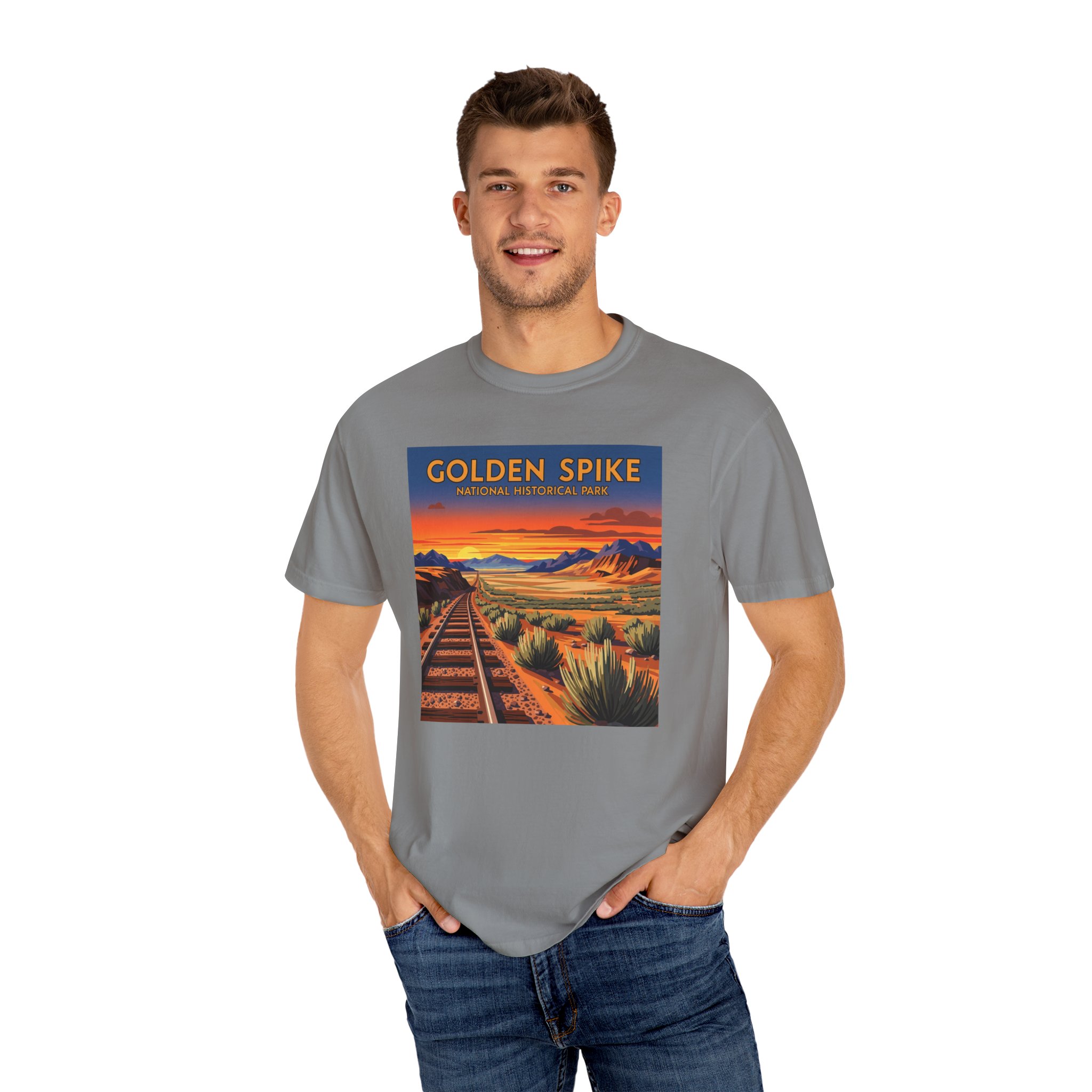 Golden Spike National Historical Park WPA Style Unisex T-shirt - Image 10