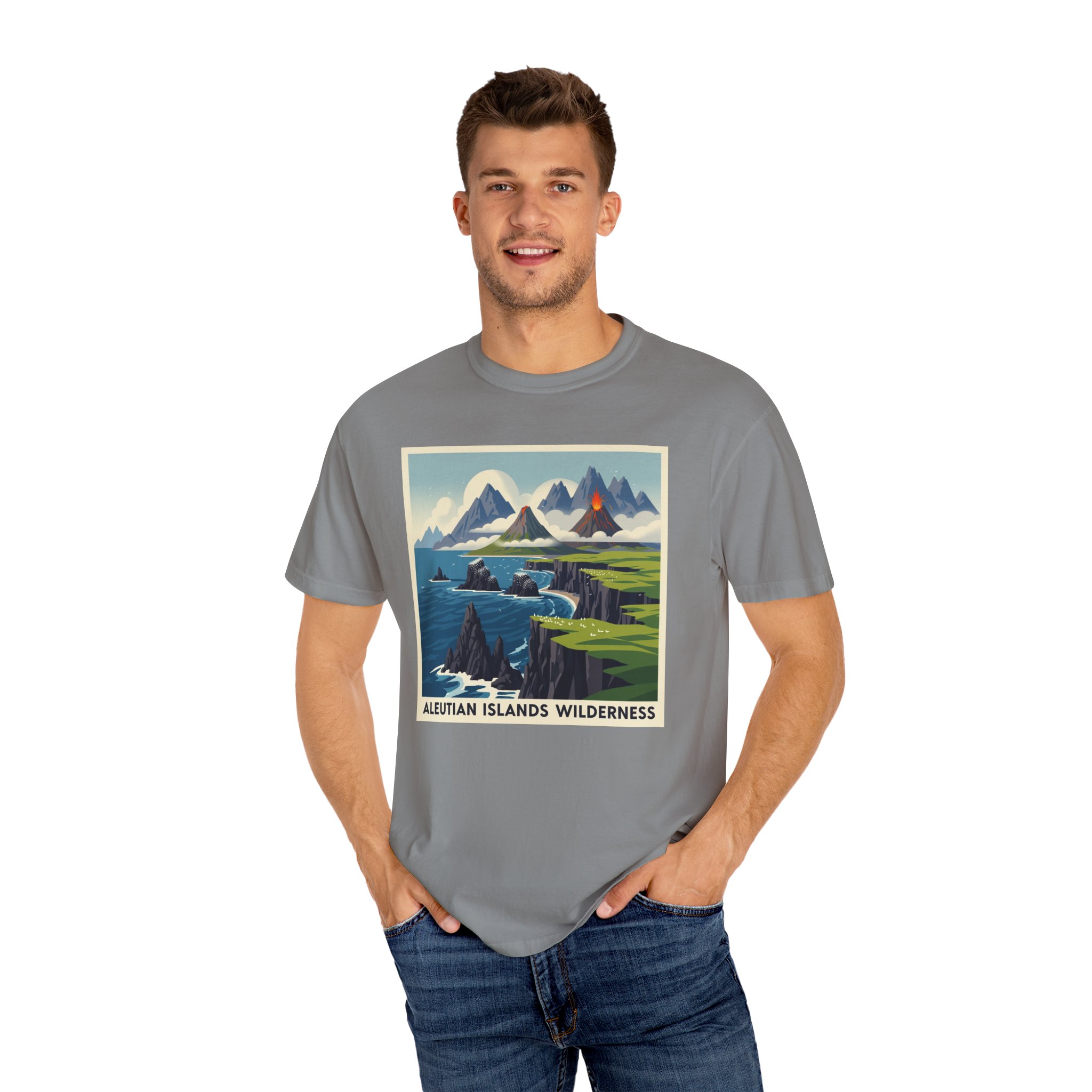 Aleutian Islands Wilderness WPA Style Unisex T-shirt - Image 10