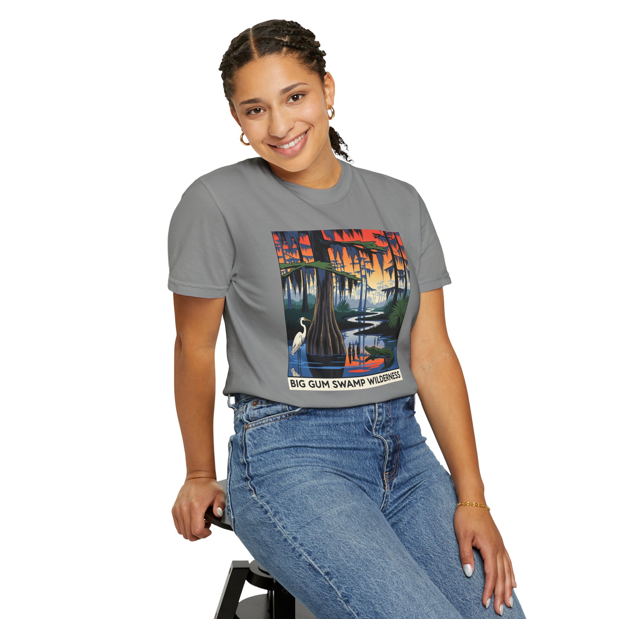 Big Gum Swamp Wilderness WPA Style Unisex T-shirt - Image 11