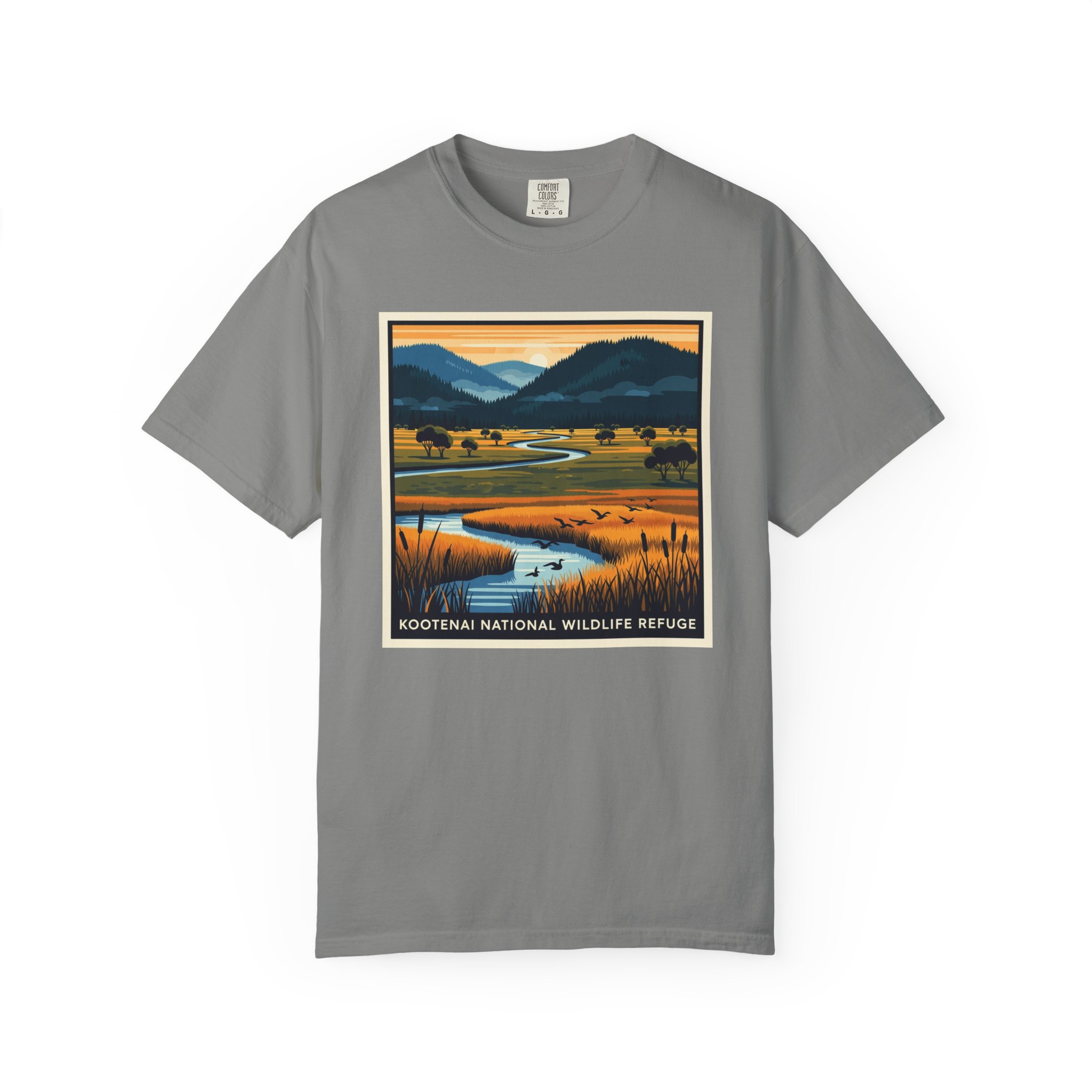 Kootenai National Wildlife Refuge WPA Style Unisex T-shirt - Image 7