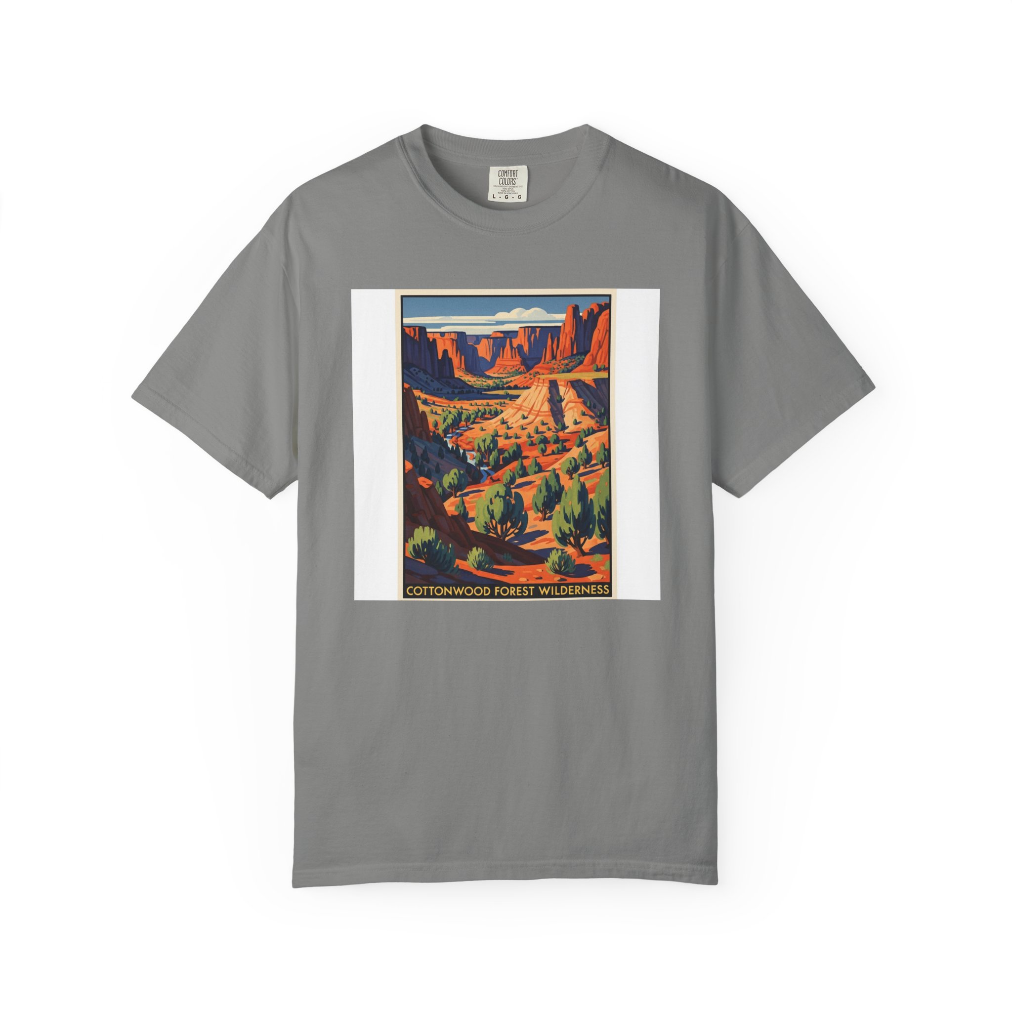 Cottonwood Forest Wilderness WPA Style Unisex T-shirt - Image 7