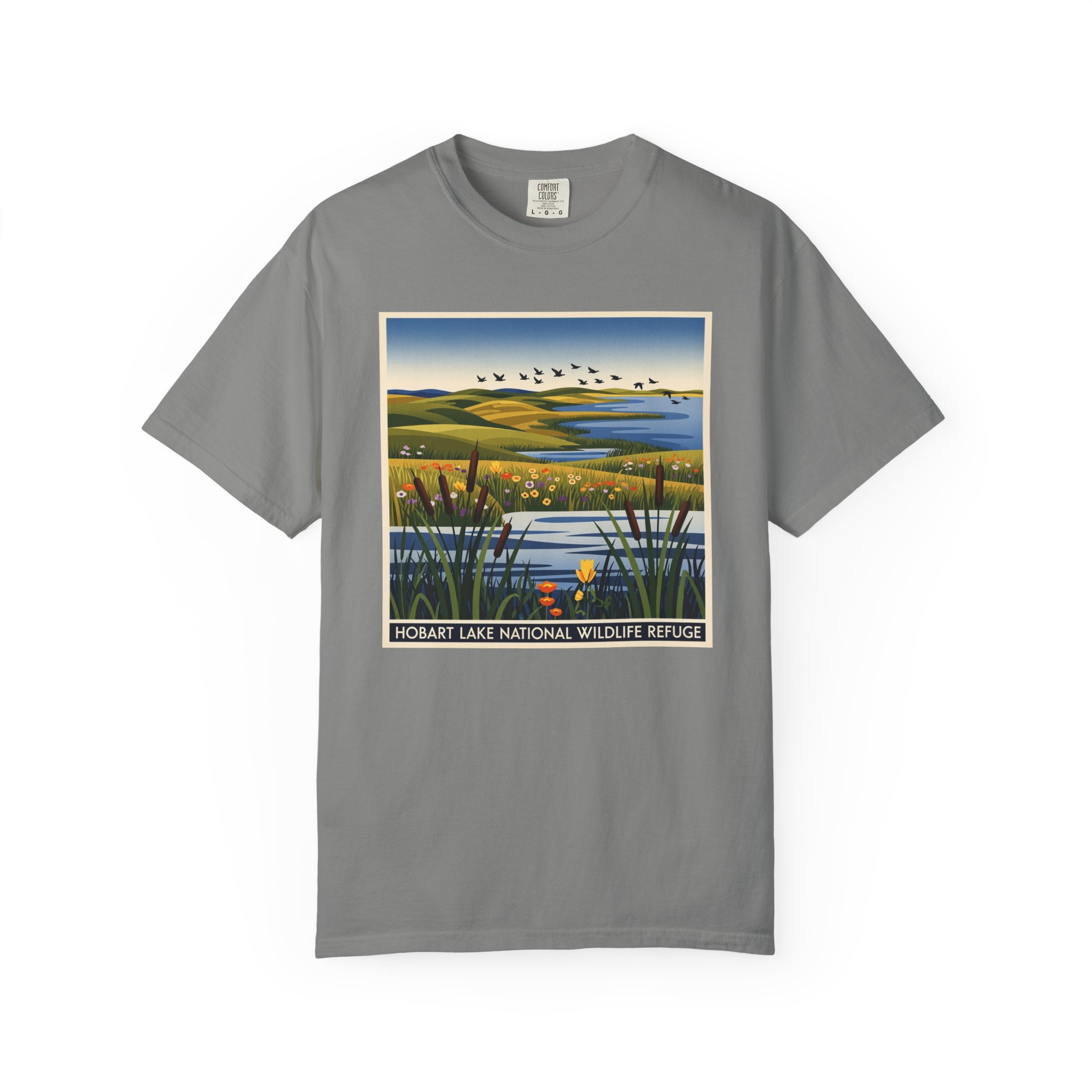 Hobart Lake National Wildlife Refuge WPA Style Unisex T-shirt - Image 7