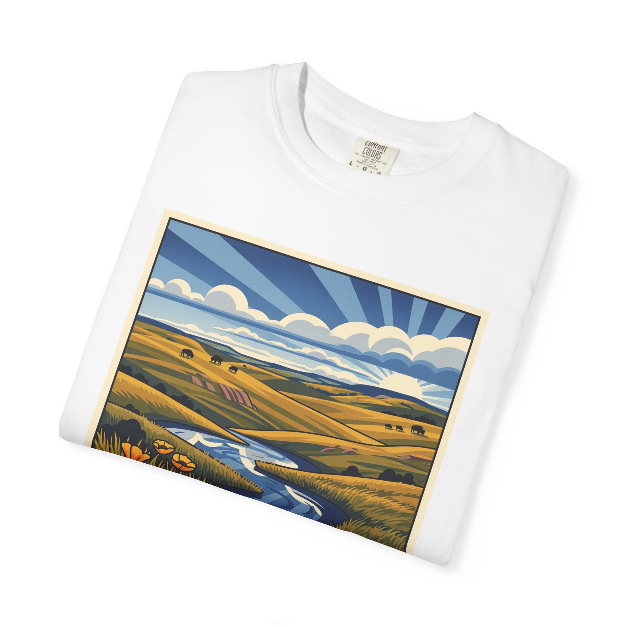 Grand River National Grassland WPA Style Unisex T-shirt - Image 3