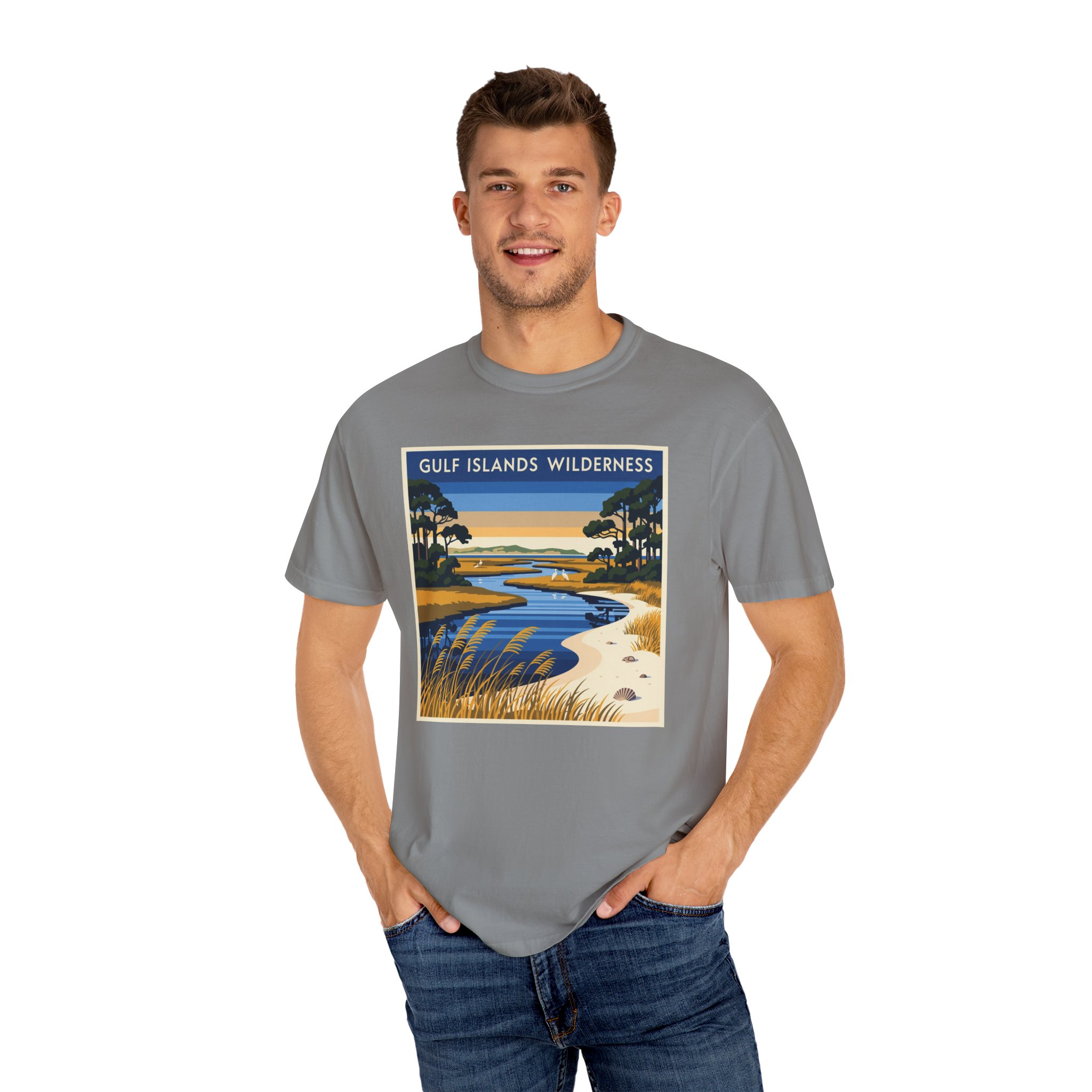 Gulf Islands Wilderness WPA Style Unisex T-shirt - Image 10