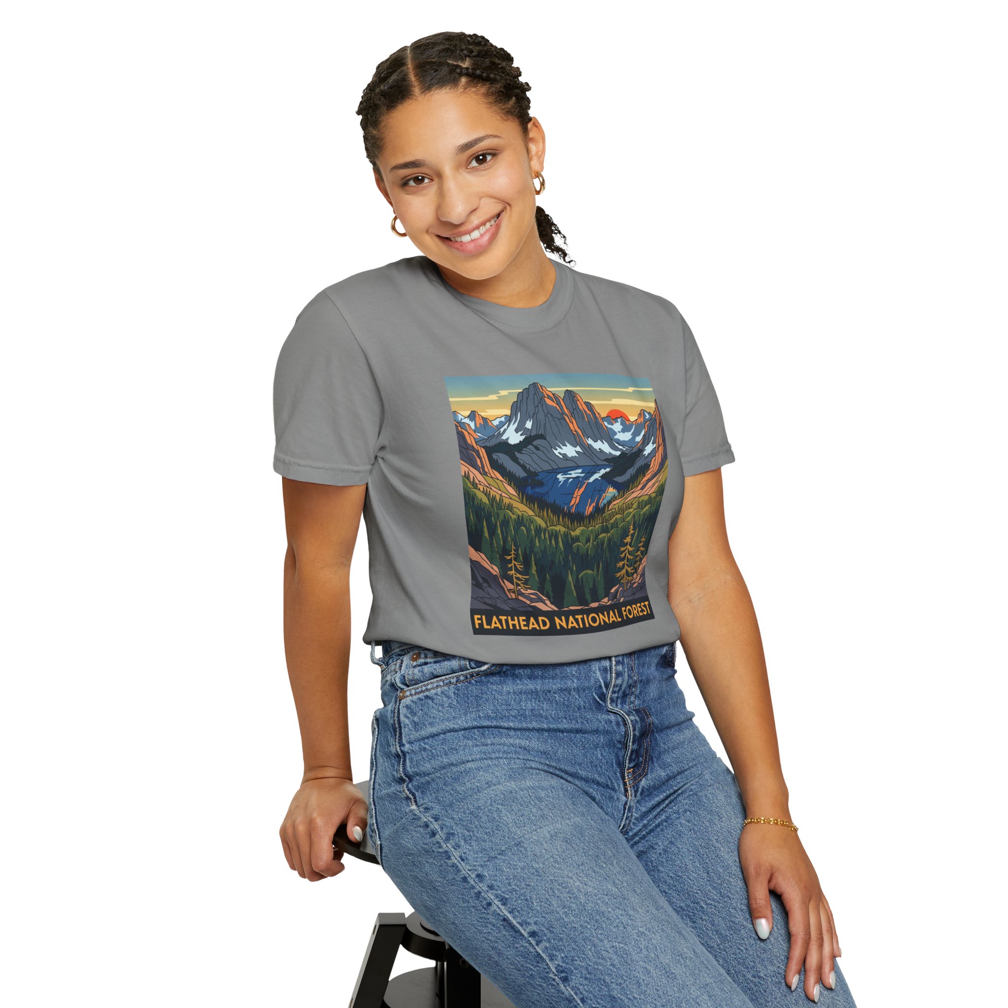 Flathead National Forest WPA Style Unisex T-shirt - Image 11