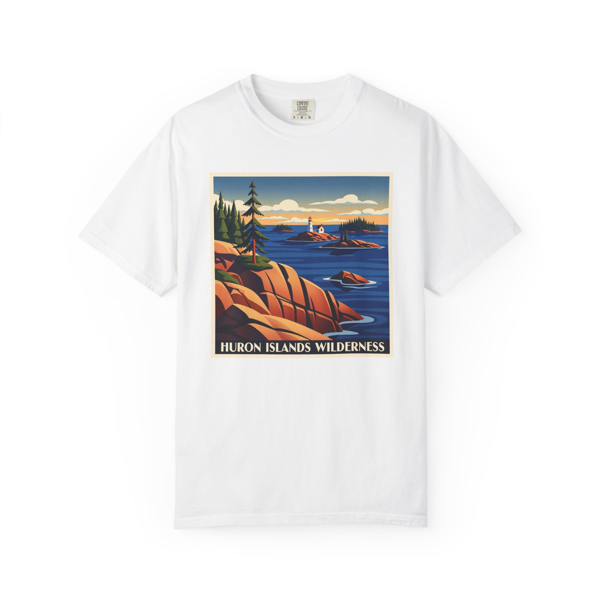 Huron Islands Wilderness WPA Style Unisex T-shirt