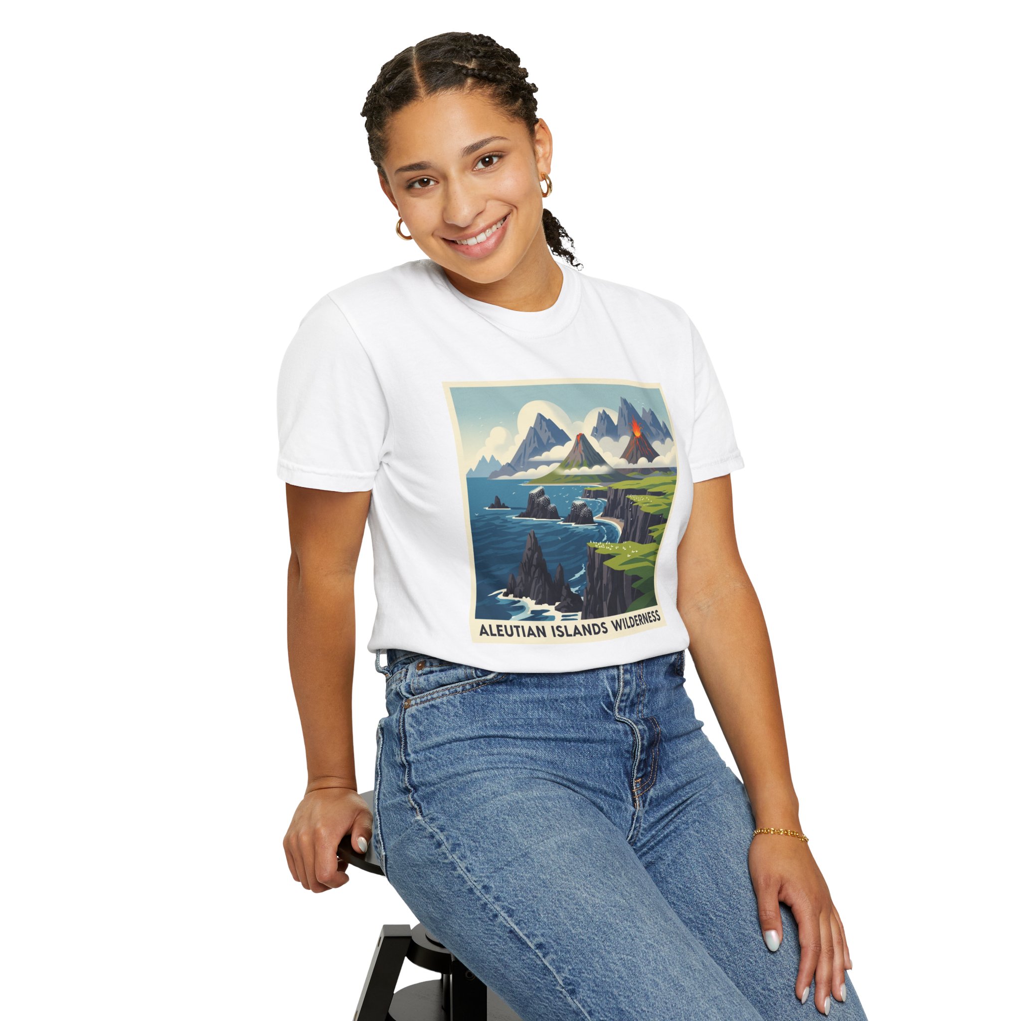 Aleutian Islands Wilderness WPA Style Unisex T-shirt - Image 5