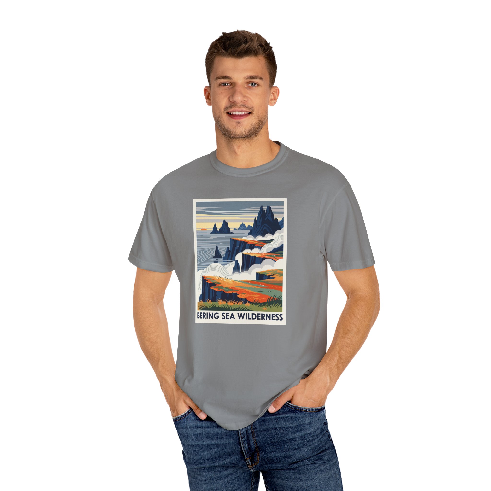 Bering Sea Wilderness WPA Style Unisex T-shirt - Image 10