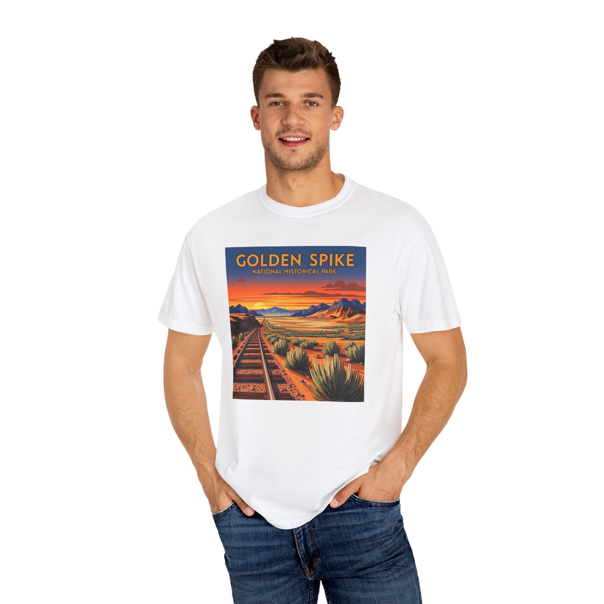 Golden Spike National Historical Park WPA Style Unisex T-shirt - Image 4