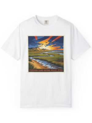 Fisherman Island National Wildlife Refuge WPA Style Unisex T-shirt