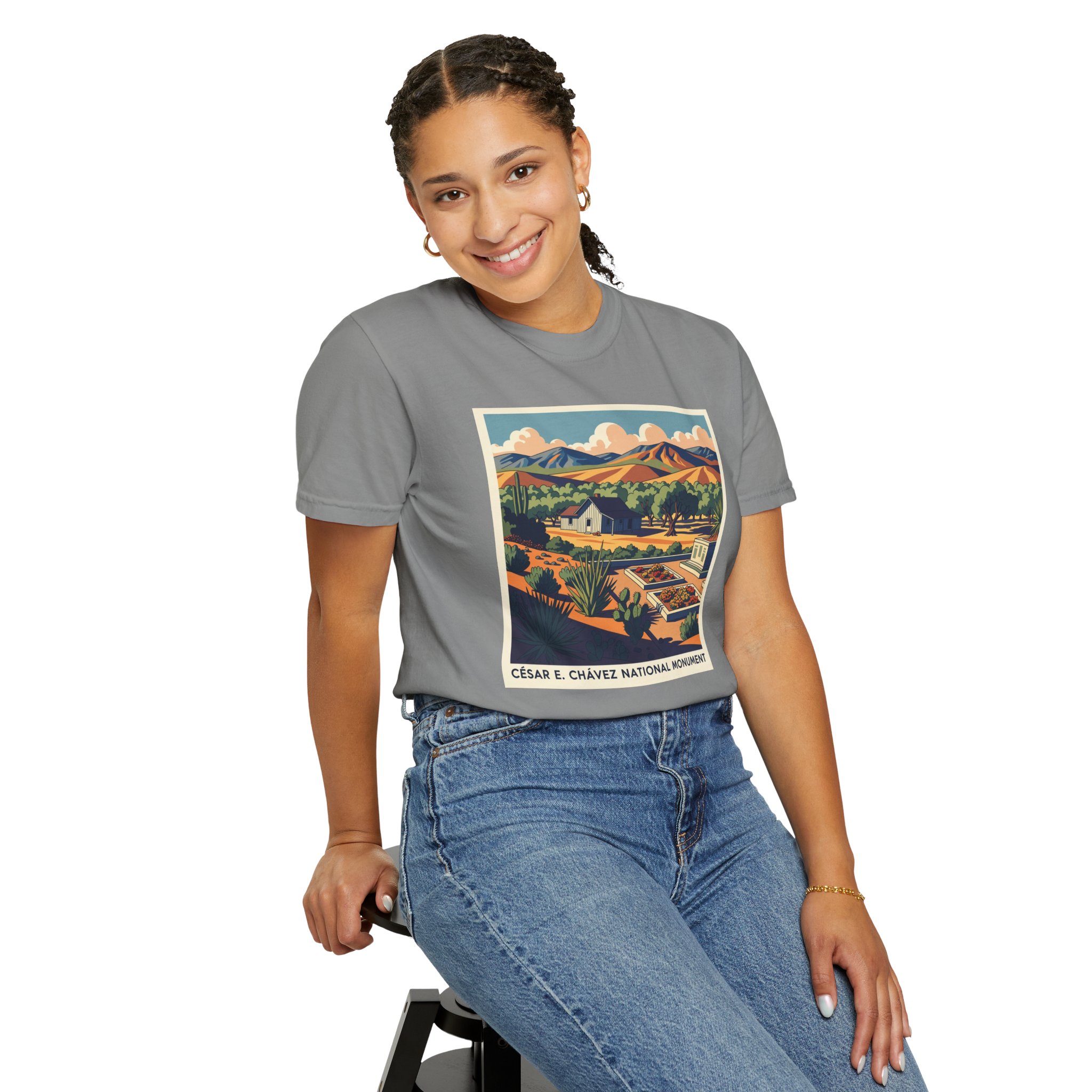 César E. Chávez National Monument WPA Style Unisex T-shirt - Image 11