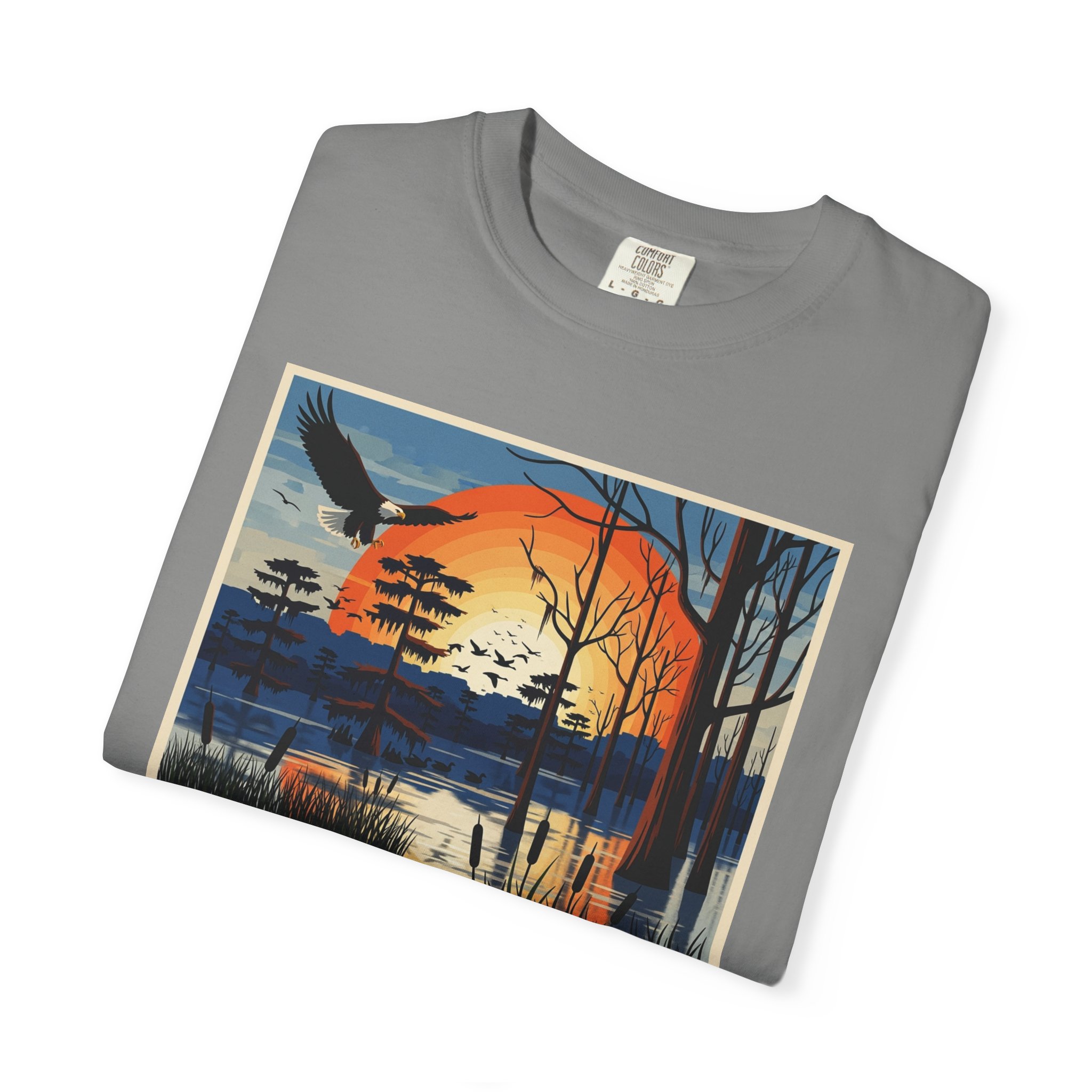 Lake Isom National Wildlife Refuge WPA Style Unisex T-shirt - Image 9
