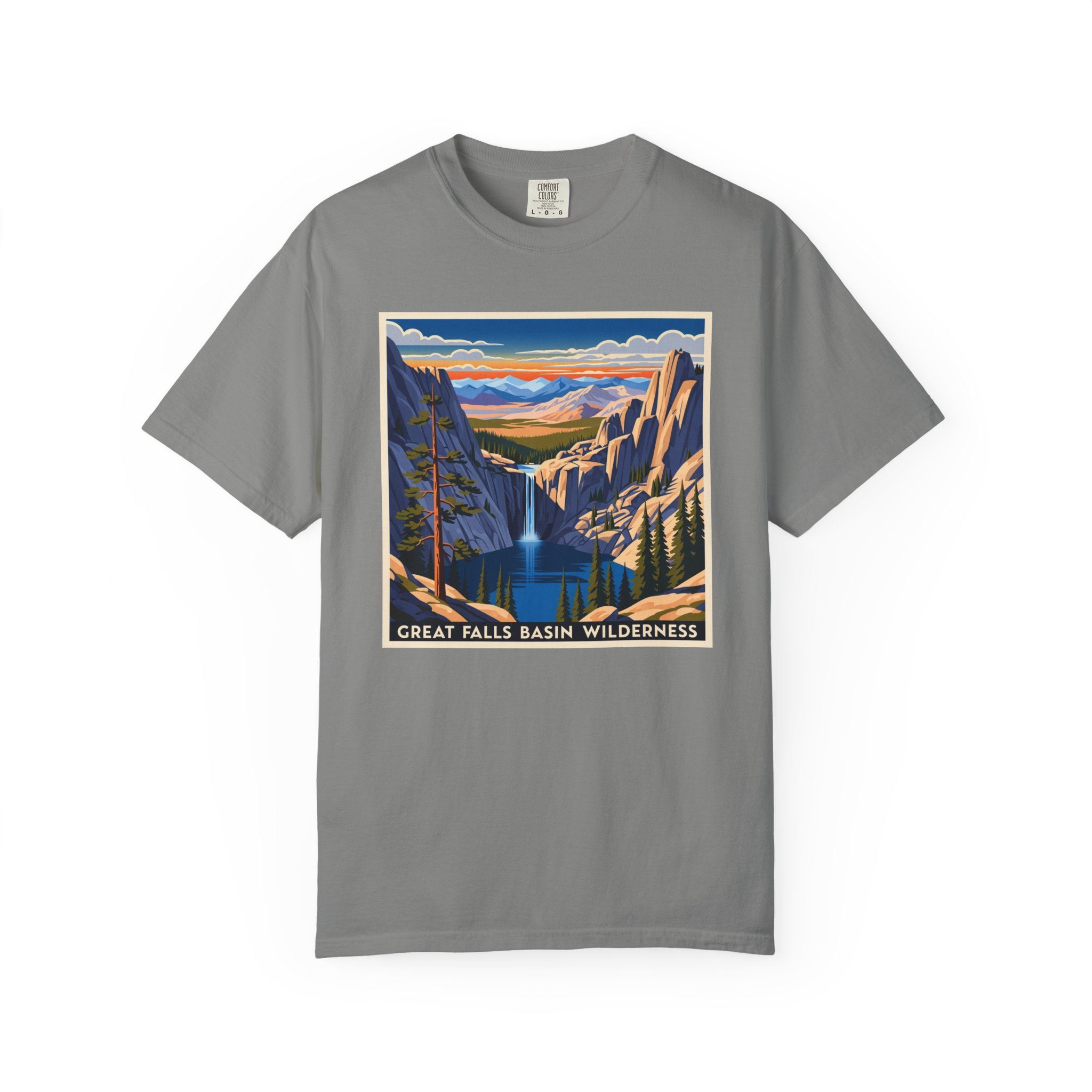 Great Falls Basin Wilderness WPA Style Unisex T-shirt - Image 7