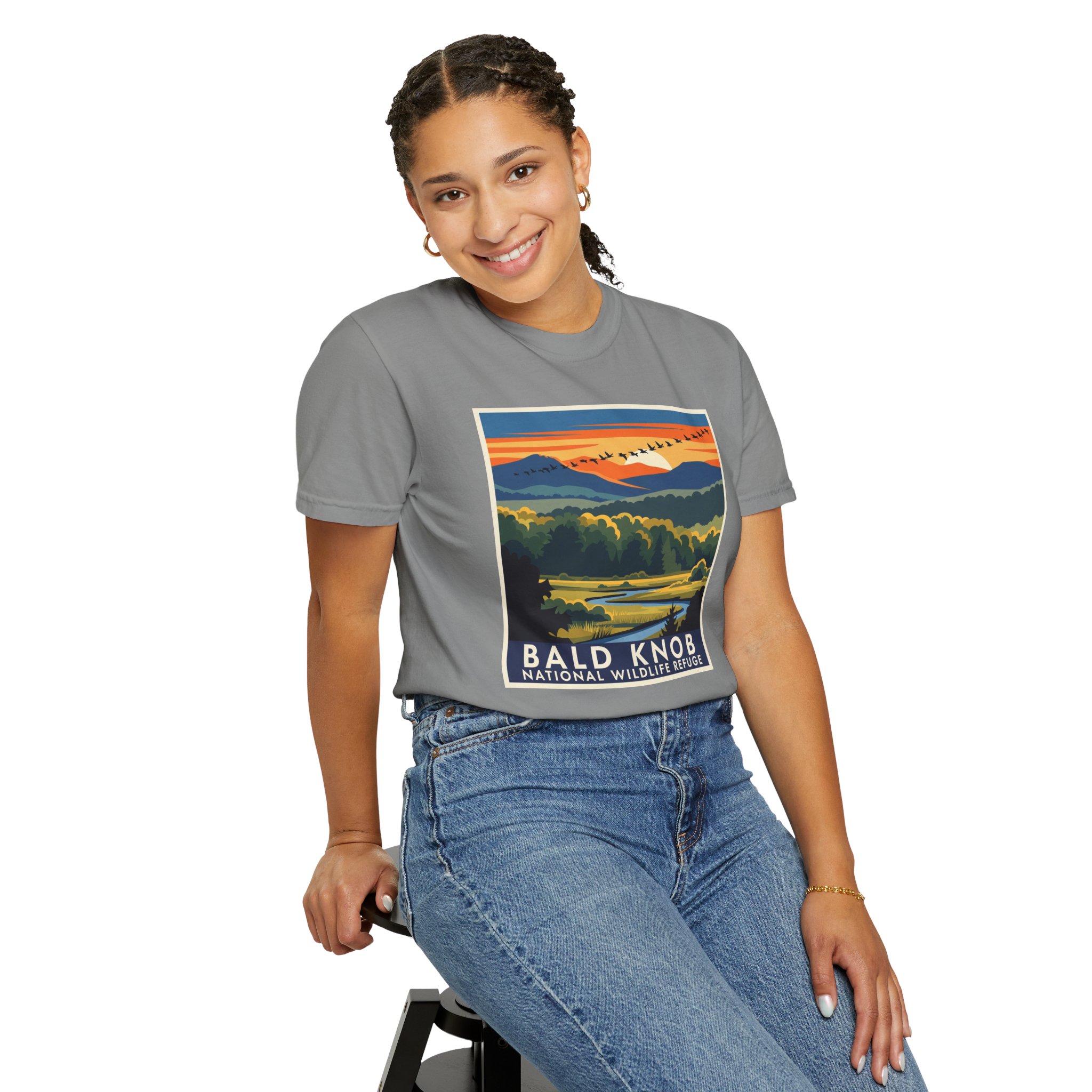 Bald Knob National Wildlife Refuge WPA Style Unisex T-shirt - Image 11