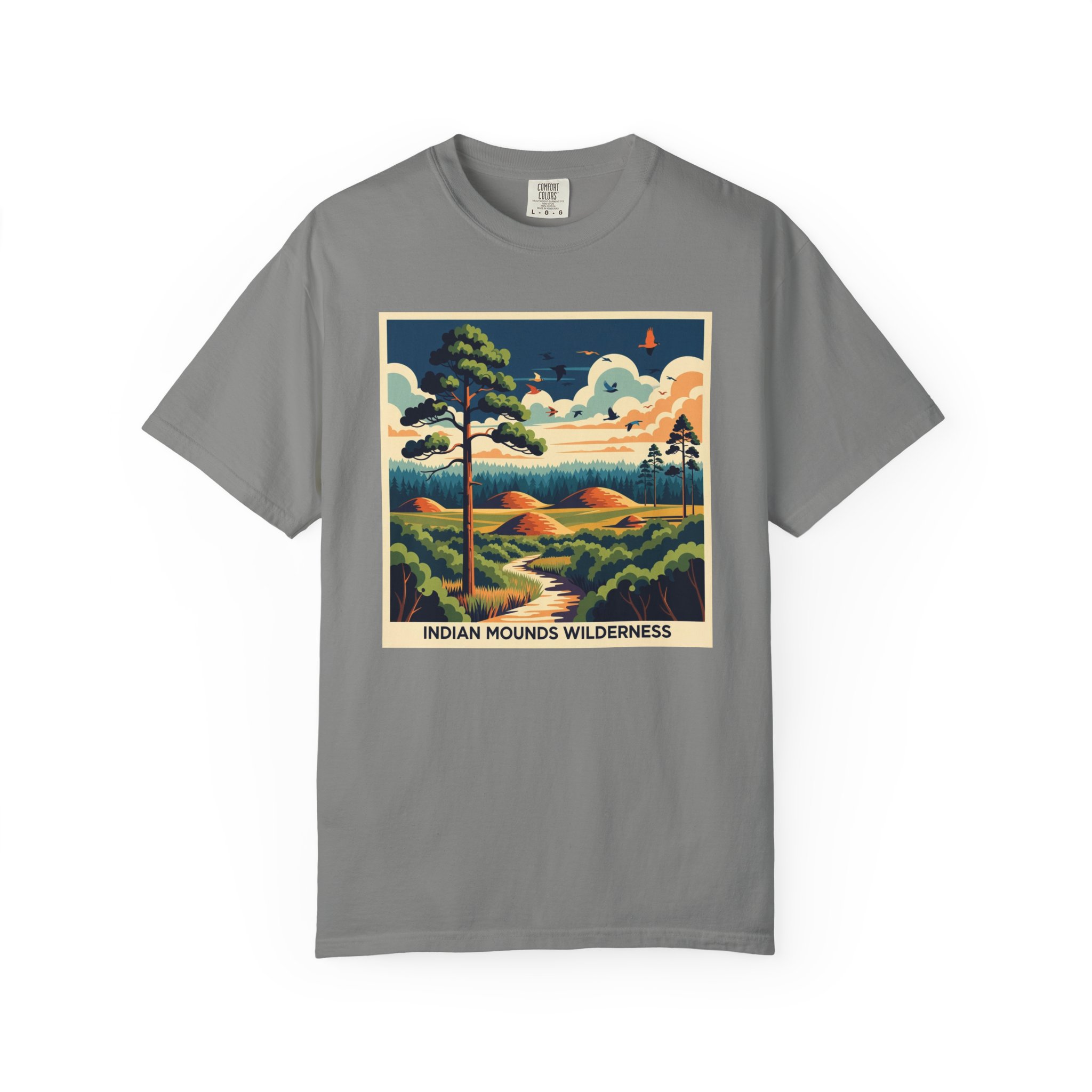 Indian Mounds Wilderness WPA Style Unisex T-shirt - Image 7