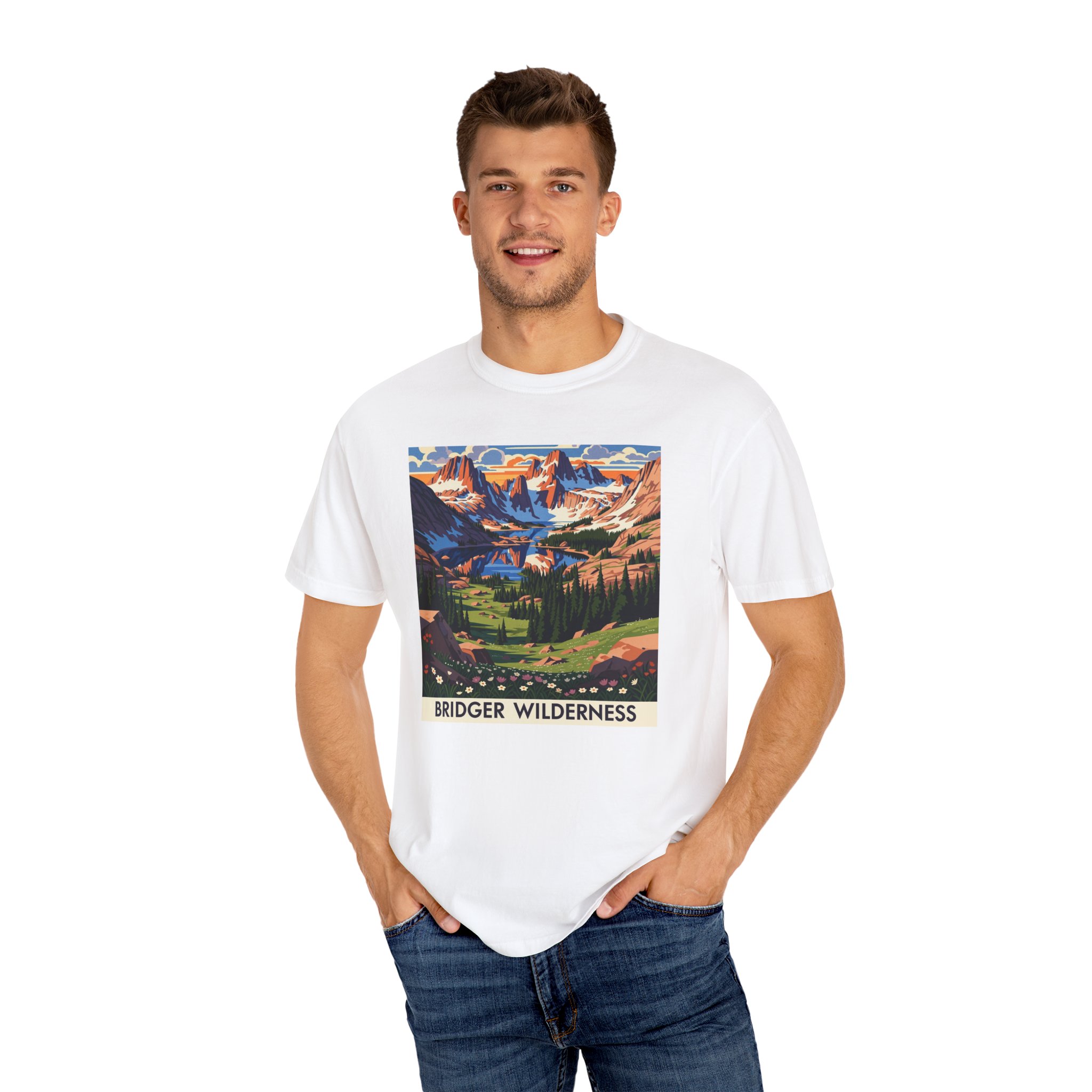 Bridger Wilderness WPA Style Unisex T-shirt - Image 4
