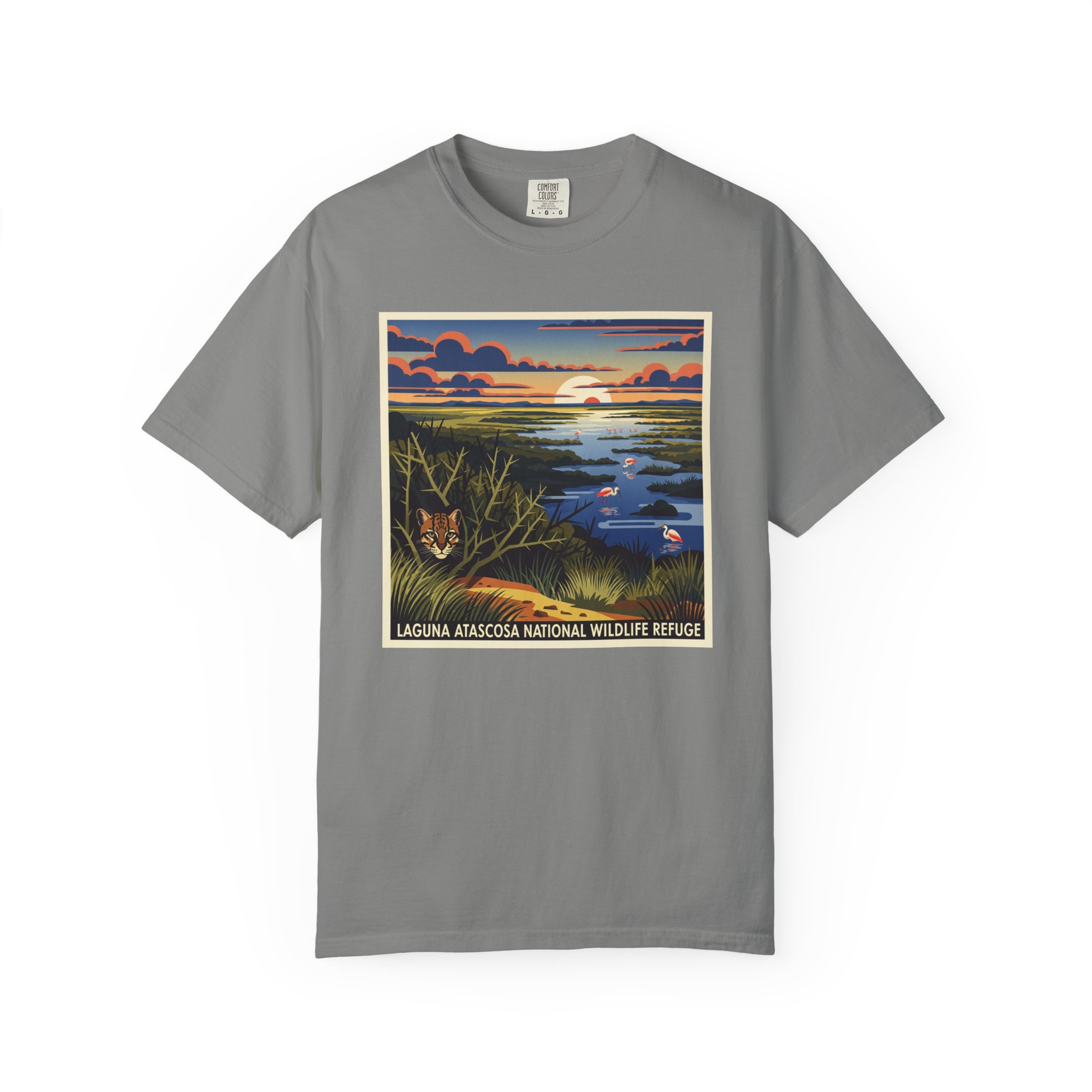 Laguna Atascosa National Wildlife Refuge WPA Style Unisex T-shirt - Image 7