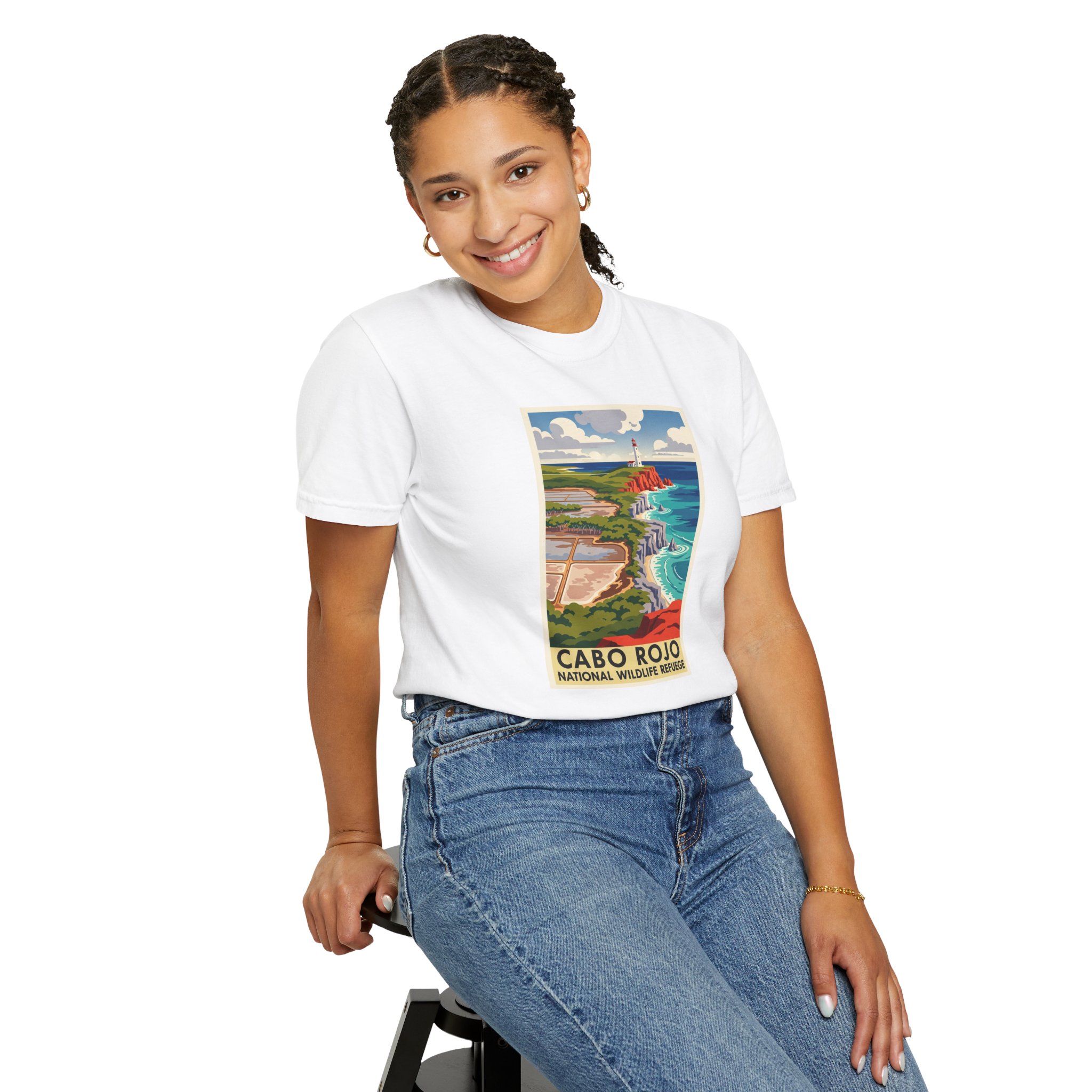 Cabo Rojo National Wildlife Refuge WPA Style Unisex T-shirt - Image 5