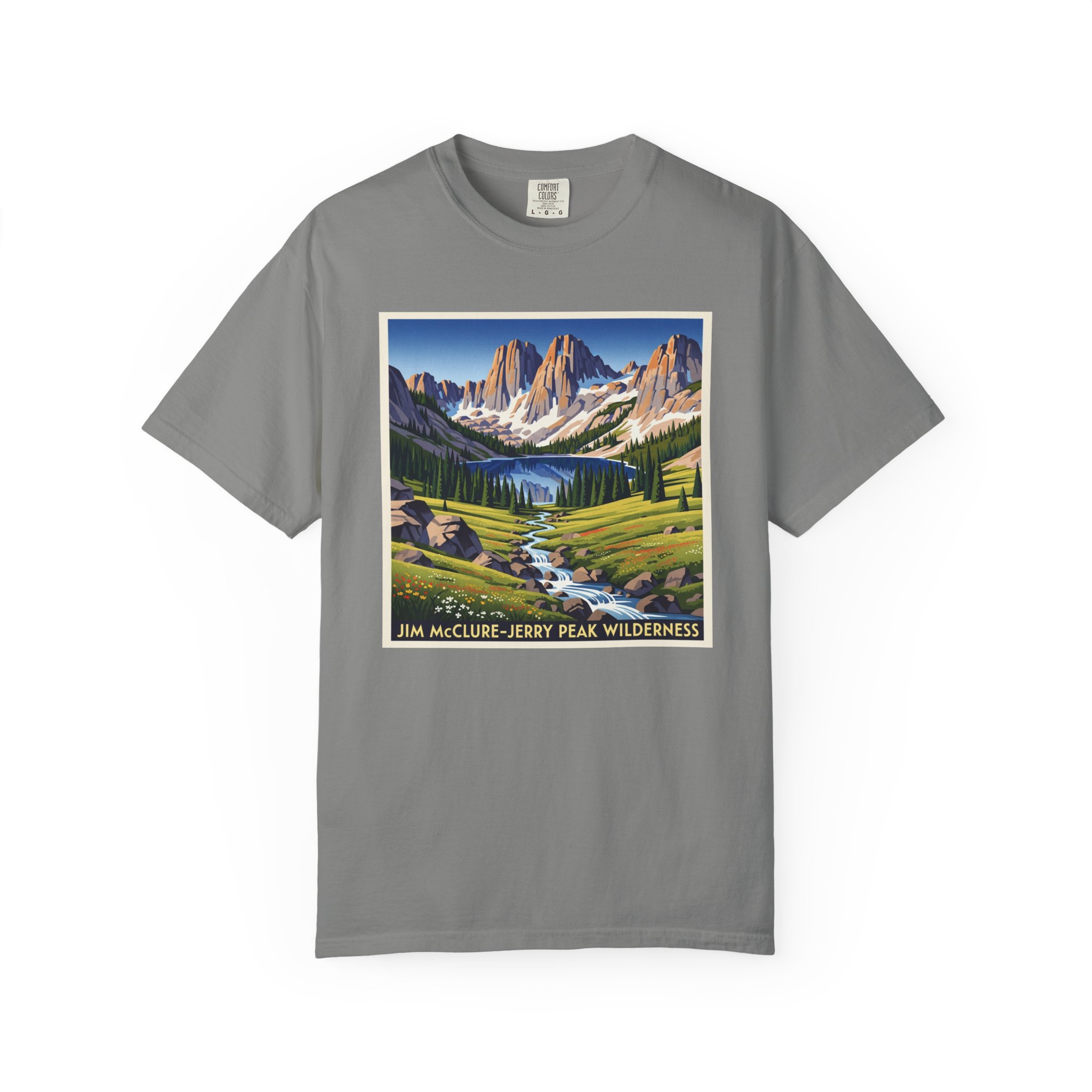 Jim McClure–Jerry Peak Wilderness WPA Style Unisex T-shirt - Image 7
