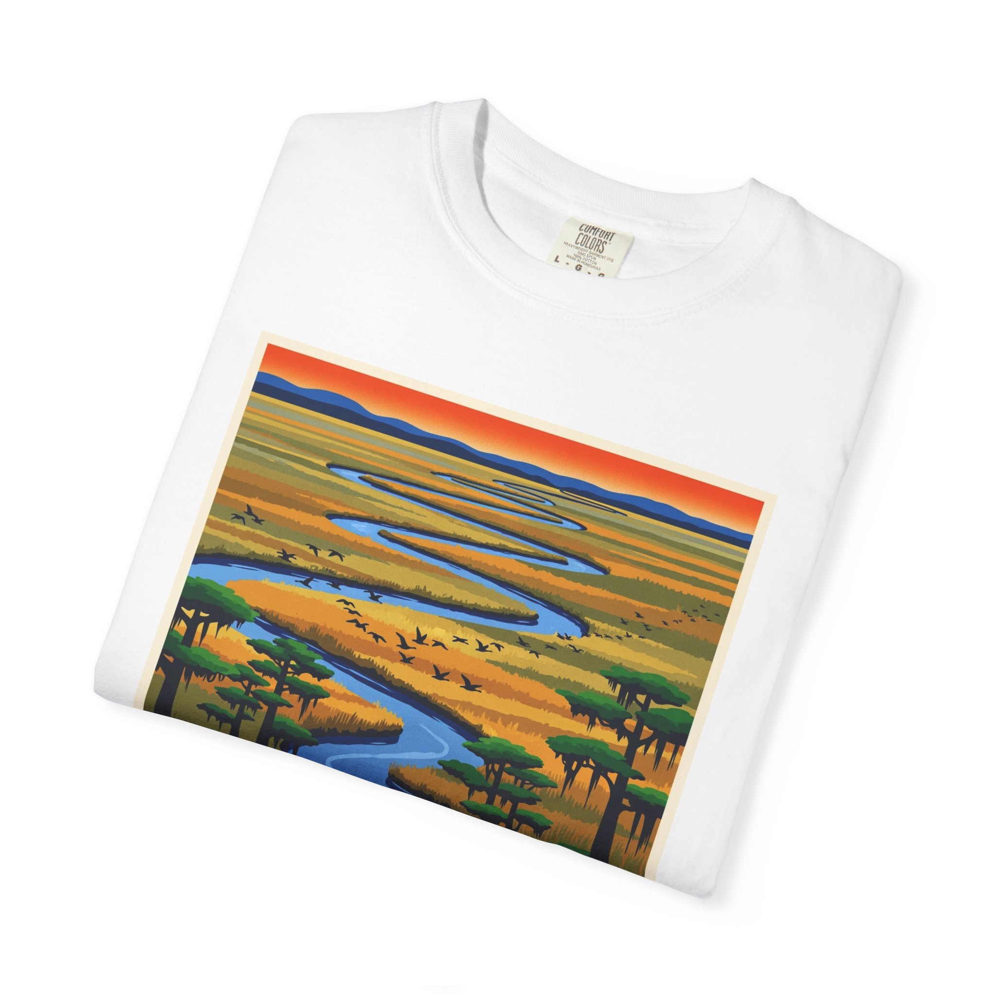 Chesapeake Bay National Estuarine Research Reserve WPA Style Unisex T-shirt - Image 3