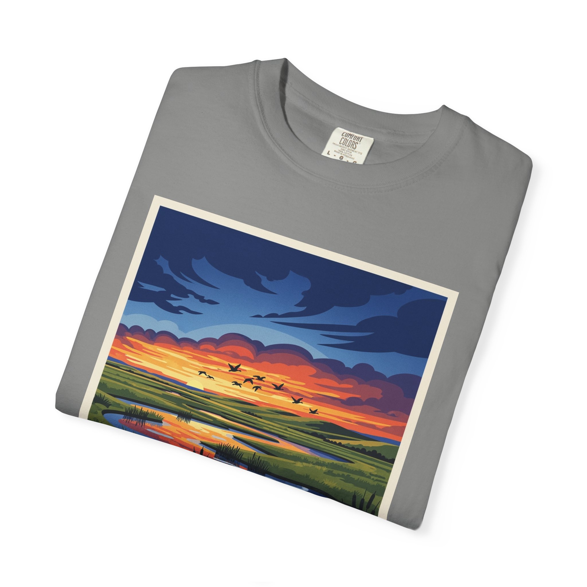 Hutton Lake National Wildlife Refuge WPA Style Unisex T-shirt - Image 9